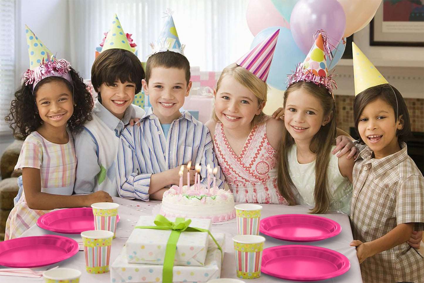 7 In. Cerise Plastic Plates - 50 Ct.