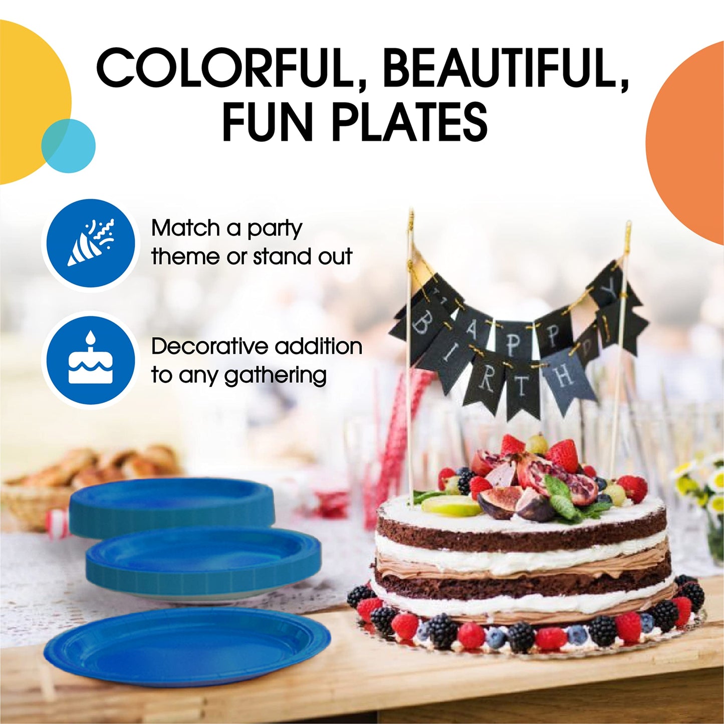 7 In. Dark Blue Paper Plates - 100 Ct.