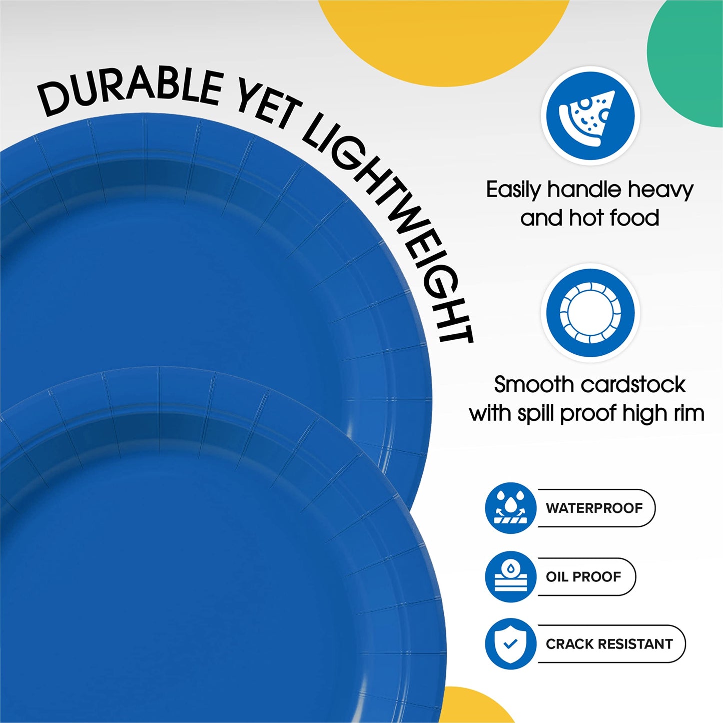 7 In. Dark Blue Paper Plates - 100 Ct.