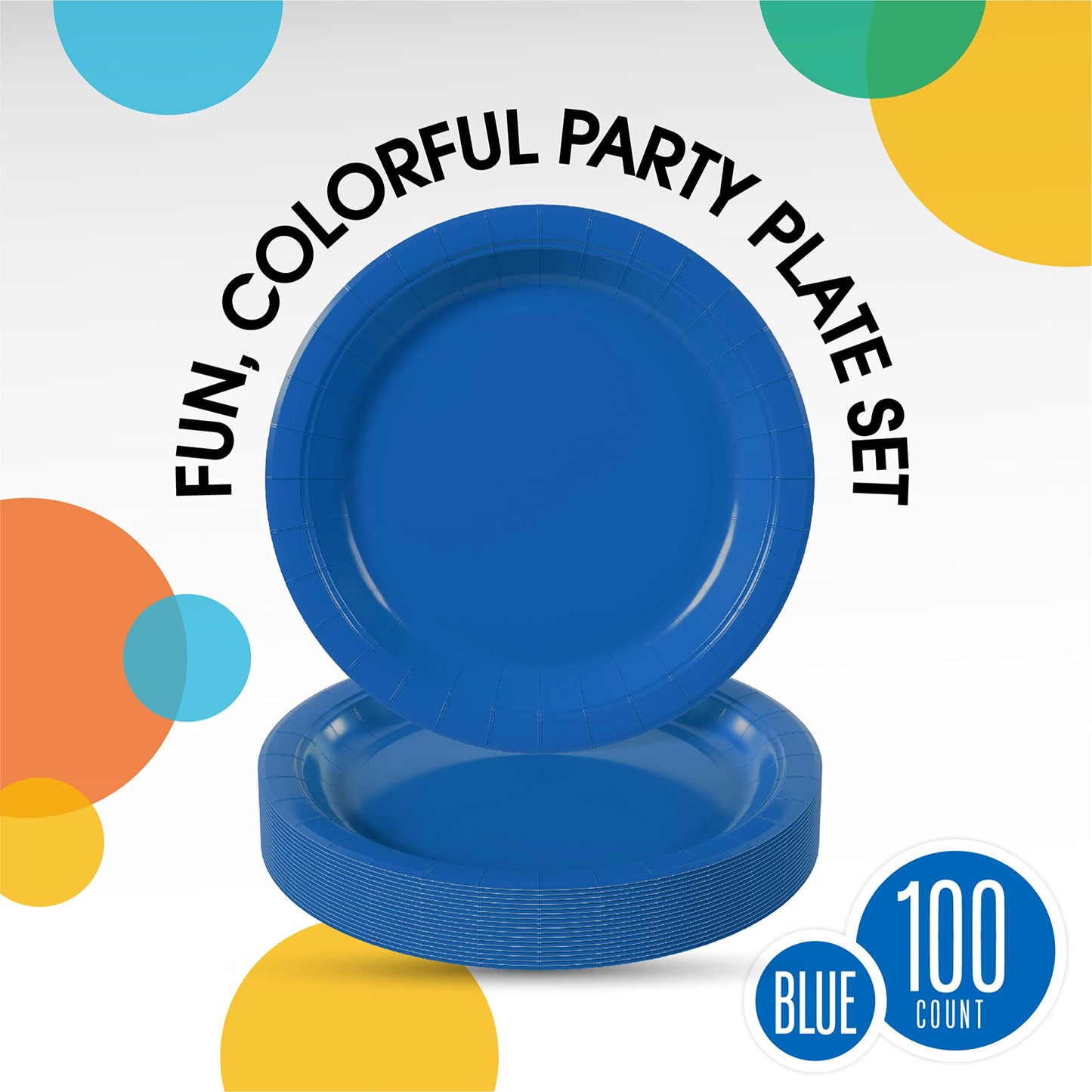 7 In. Dark Blue Paper Plates - 100 Ct.