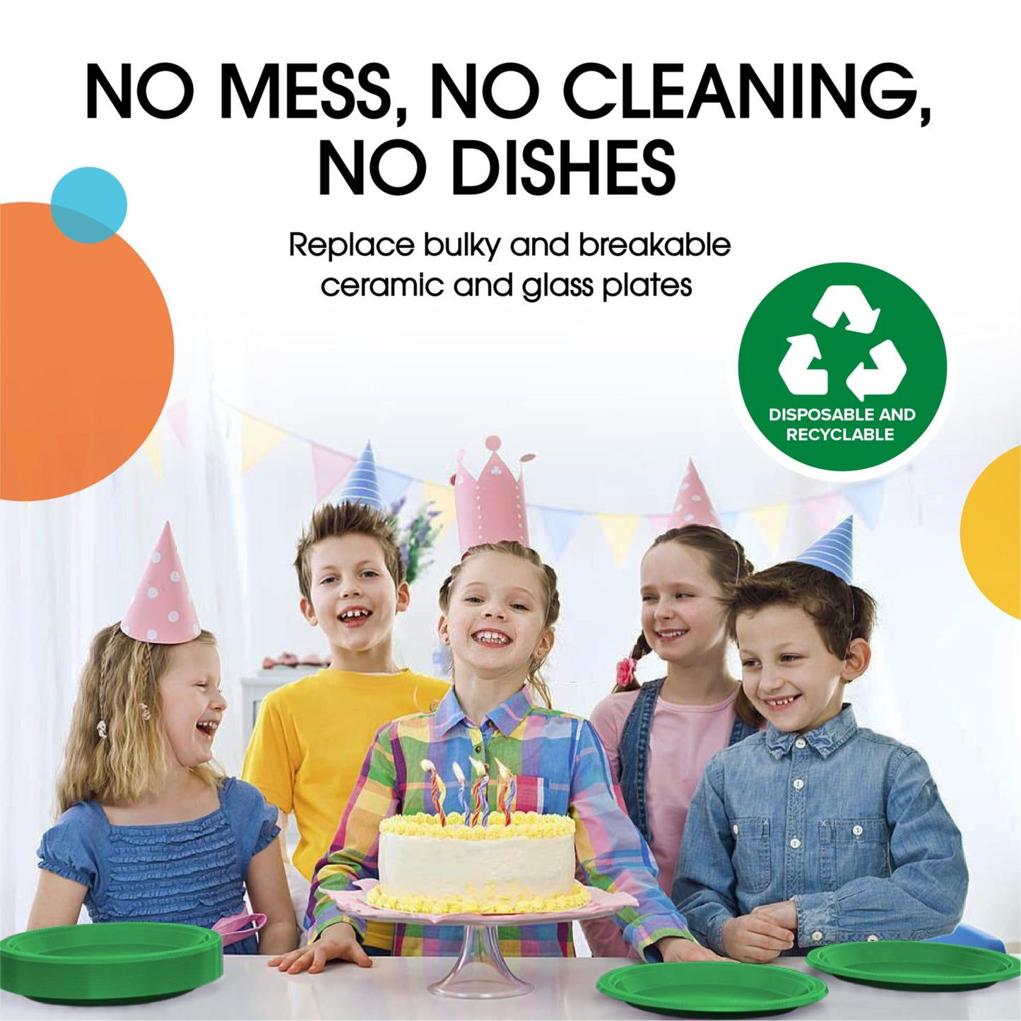 7 In. Emerald Green Plastic Plates - 50 Ct.
