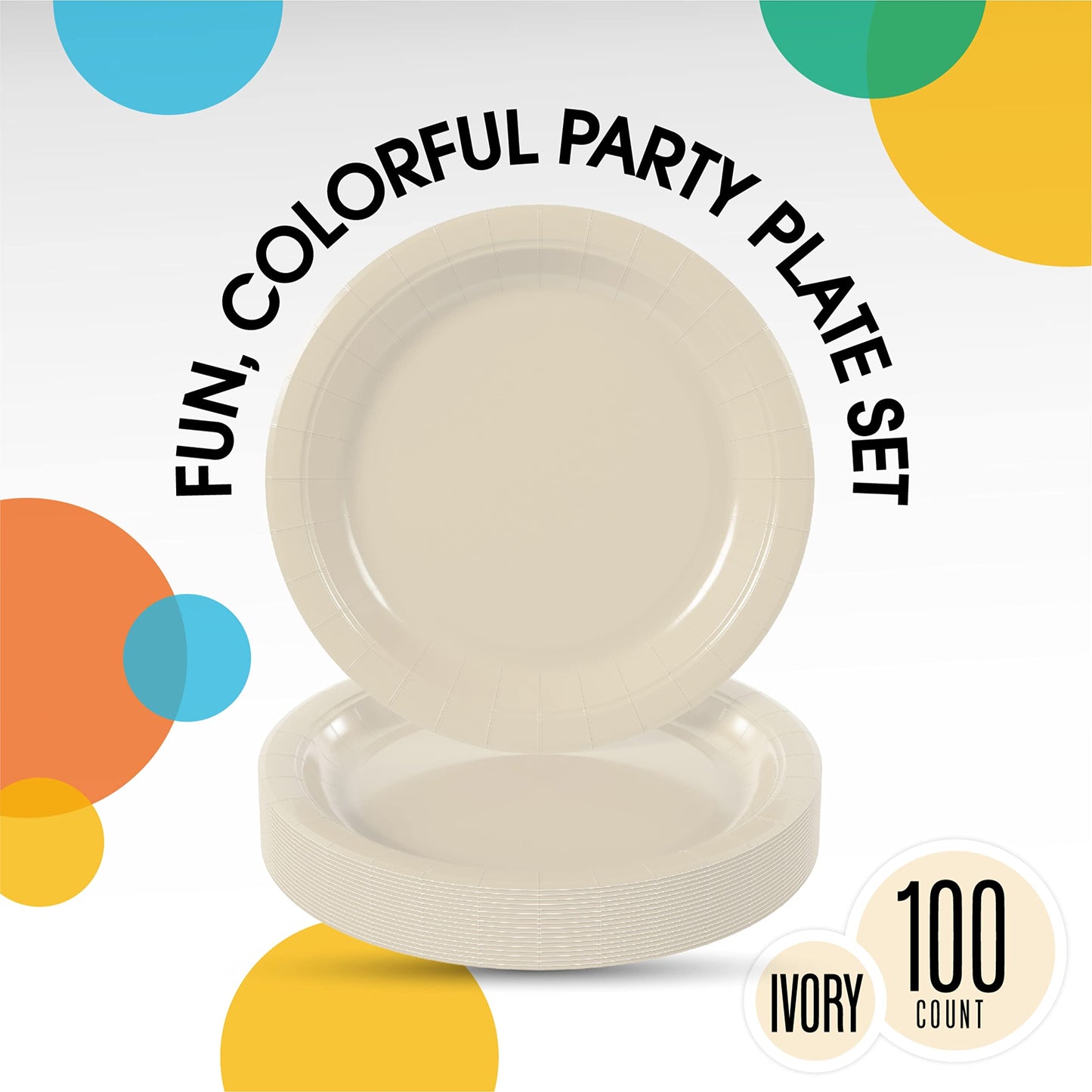 7 In. Ivory Paper Plates - 100 Ct.