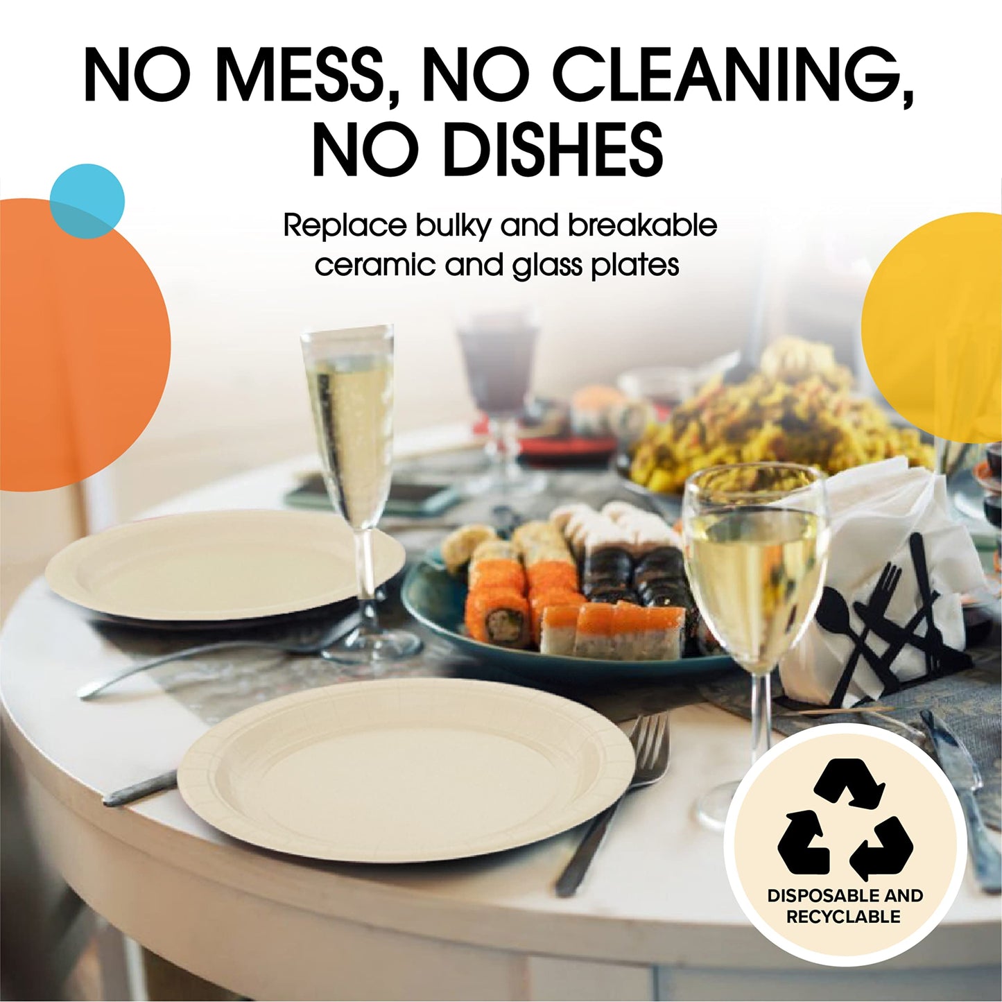 7 In. Ivory Paper Plates - 100 Ct.