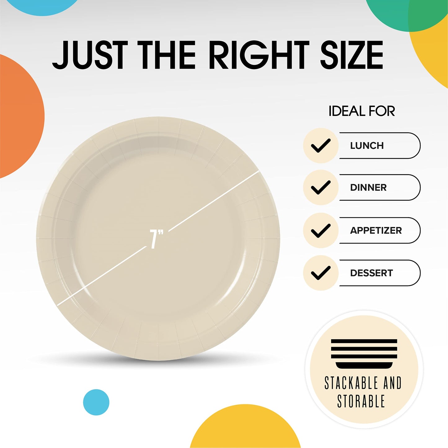7 In. Ivory Paper Plates - 100 Ct.