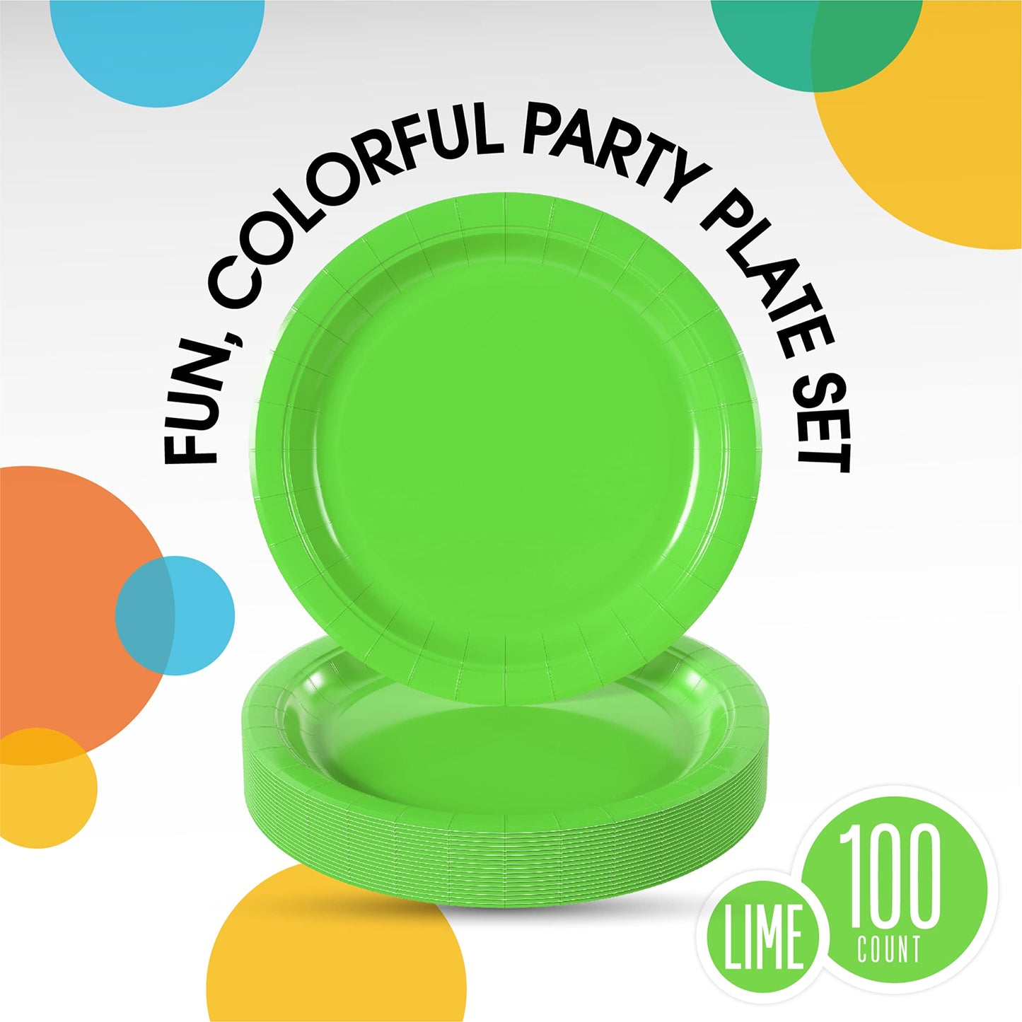 7 In. Lime Paper Plates - 100 Ct.