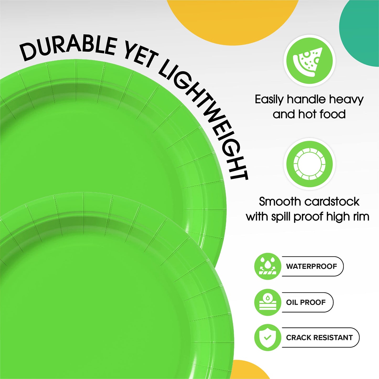 7 In. Lime Paper Plates - 100 Ct.
