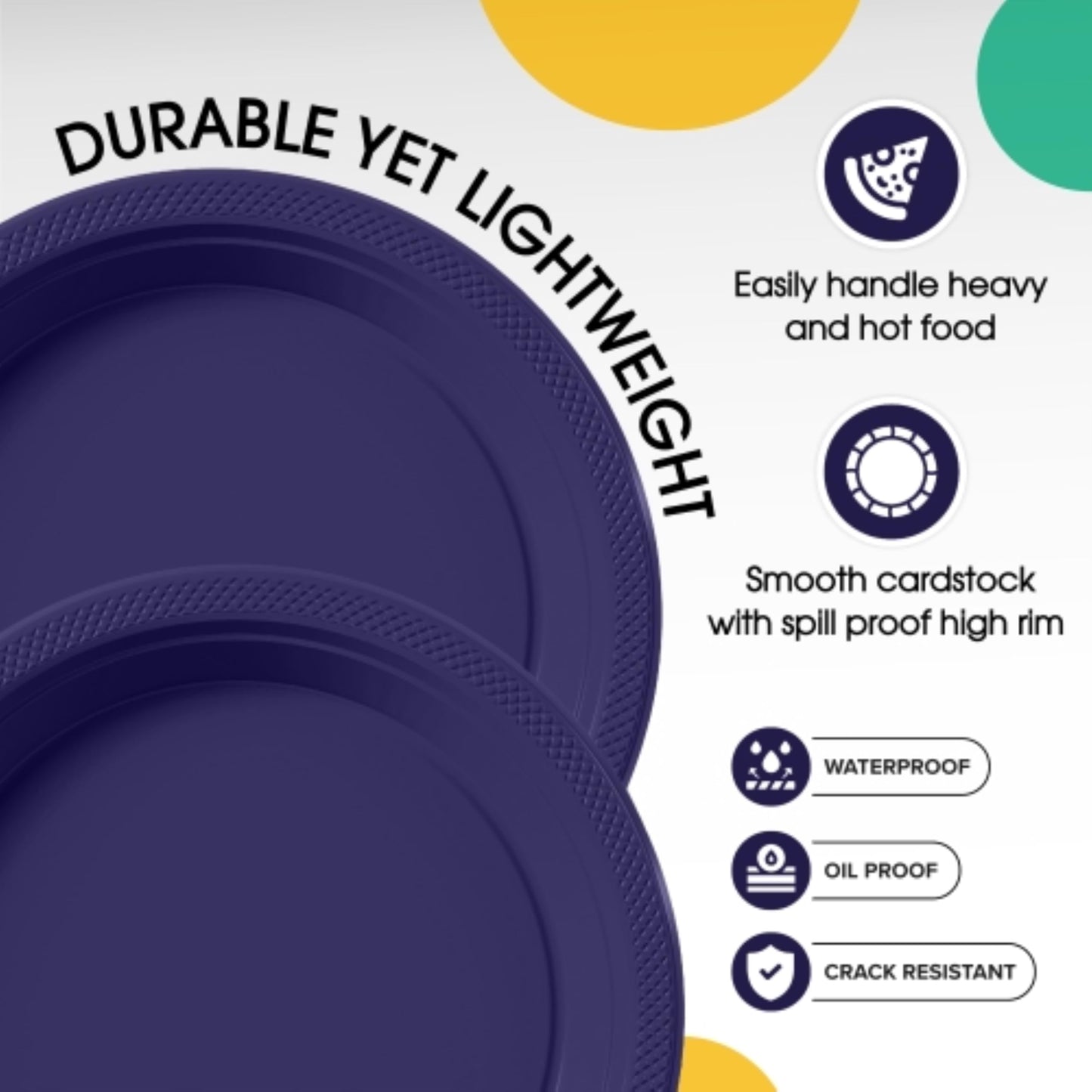 7 In. Navy Plastic Plates - 50 Ct.