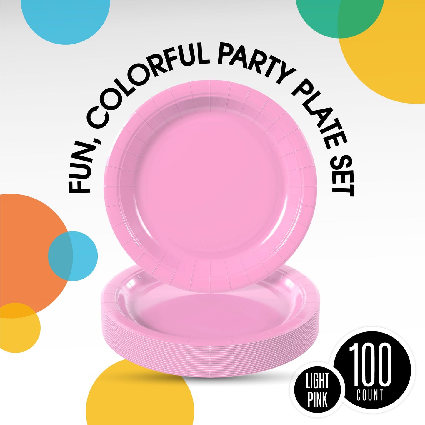 7 In. Pink Paper Plates - 100 Ct.
