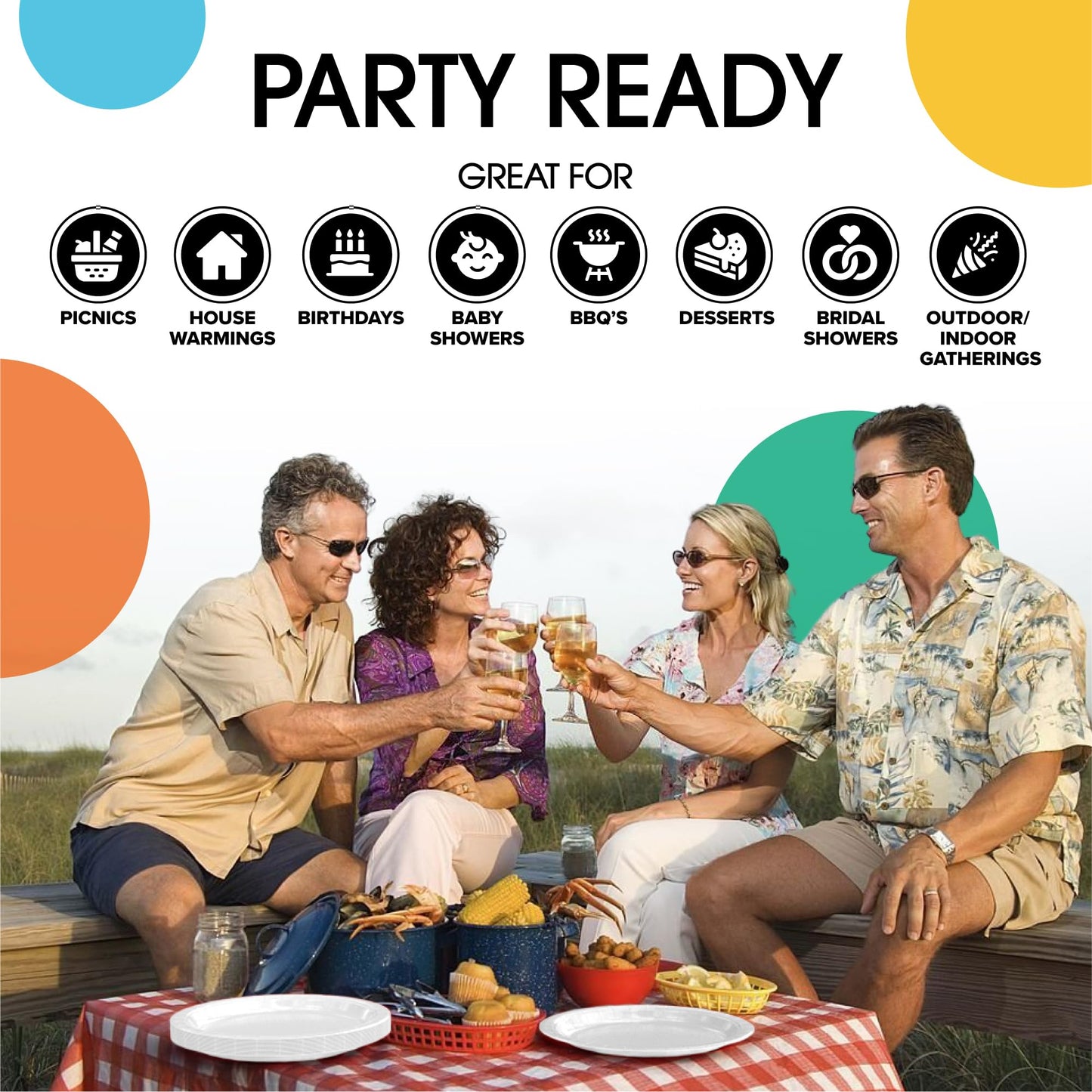 7 In. White Paper Plates - 100 Ct.