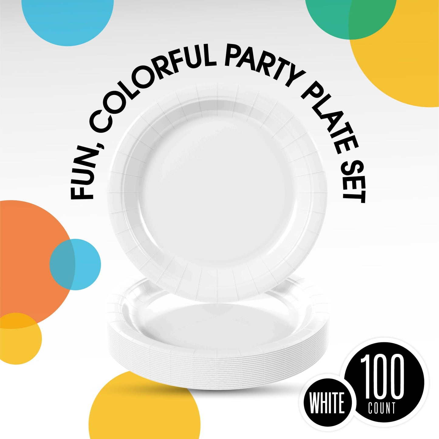 7 In. White Paper Plates - 100 Ct.