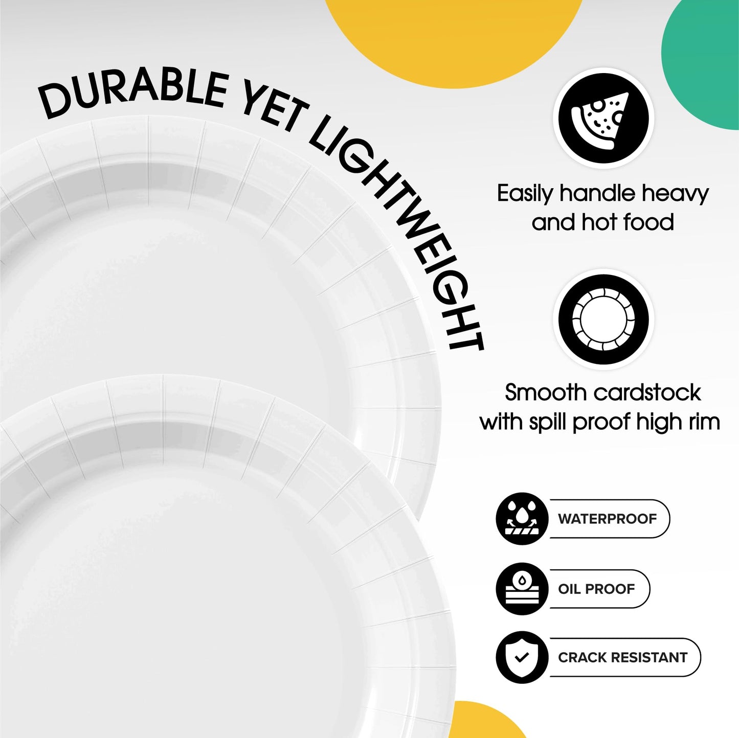 7 In. White Paper Plates - 100 Ct.