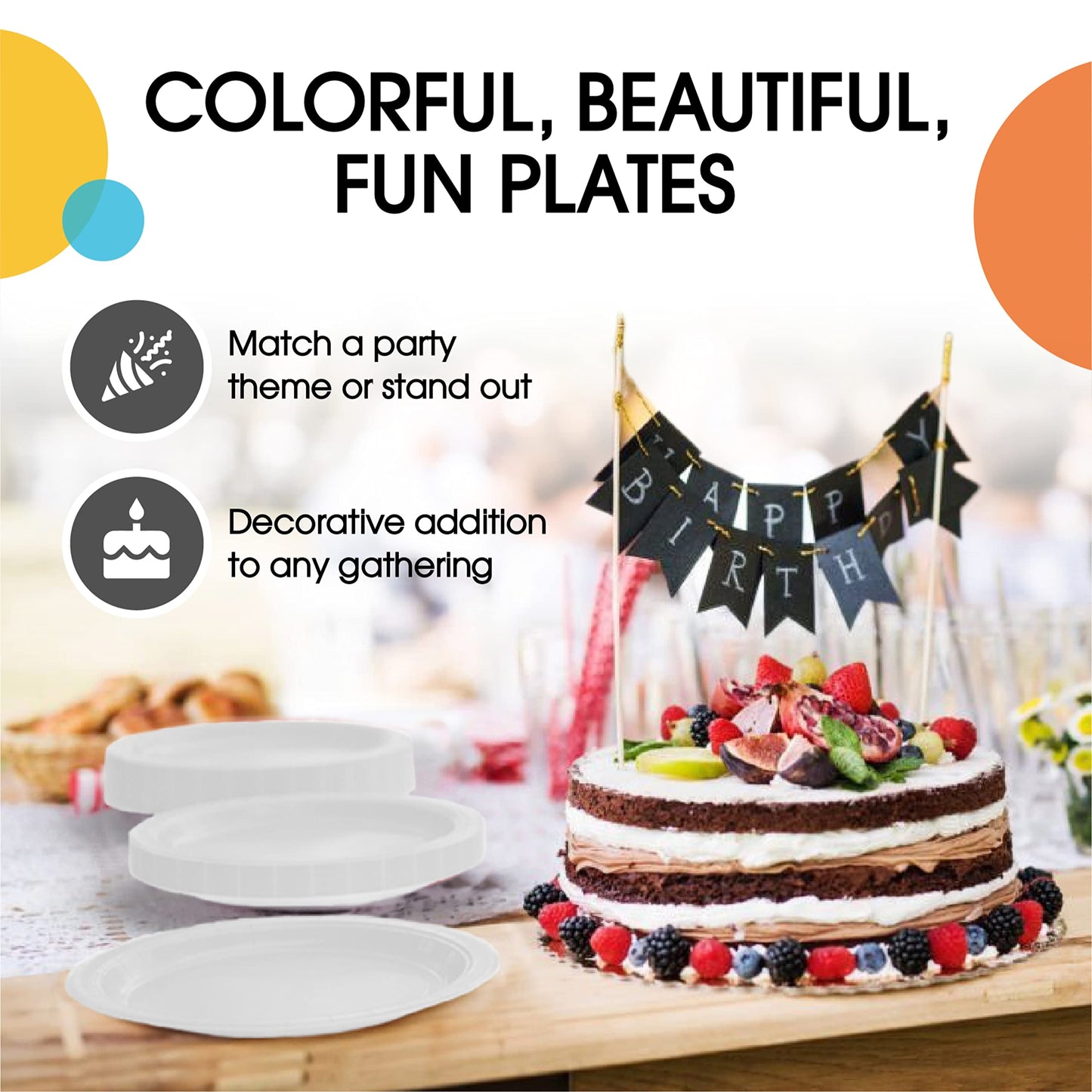 7 In. White Paper Plates - 100 Ct.