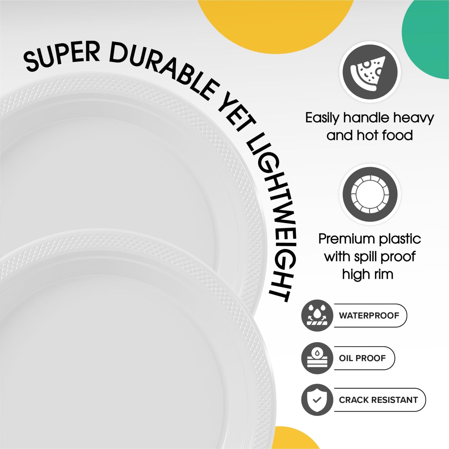 7 In. White Plastic Plates - 50 Ct.