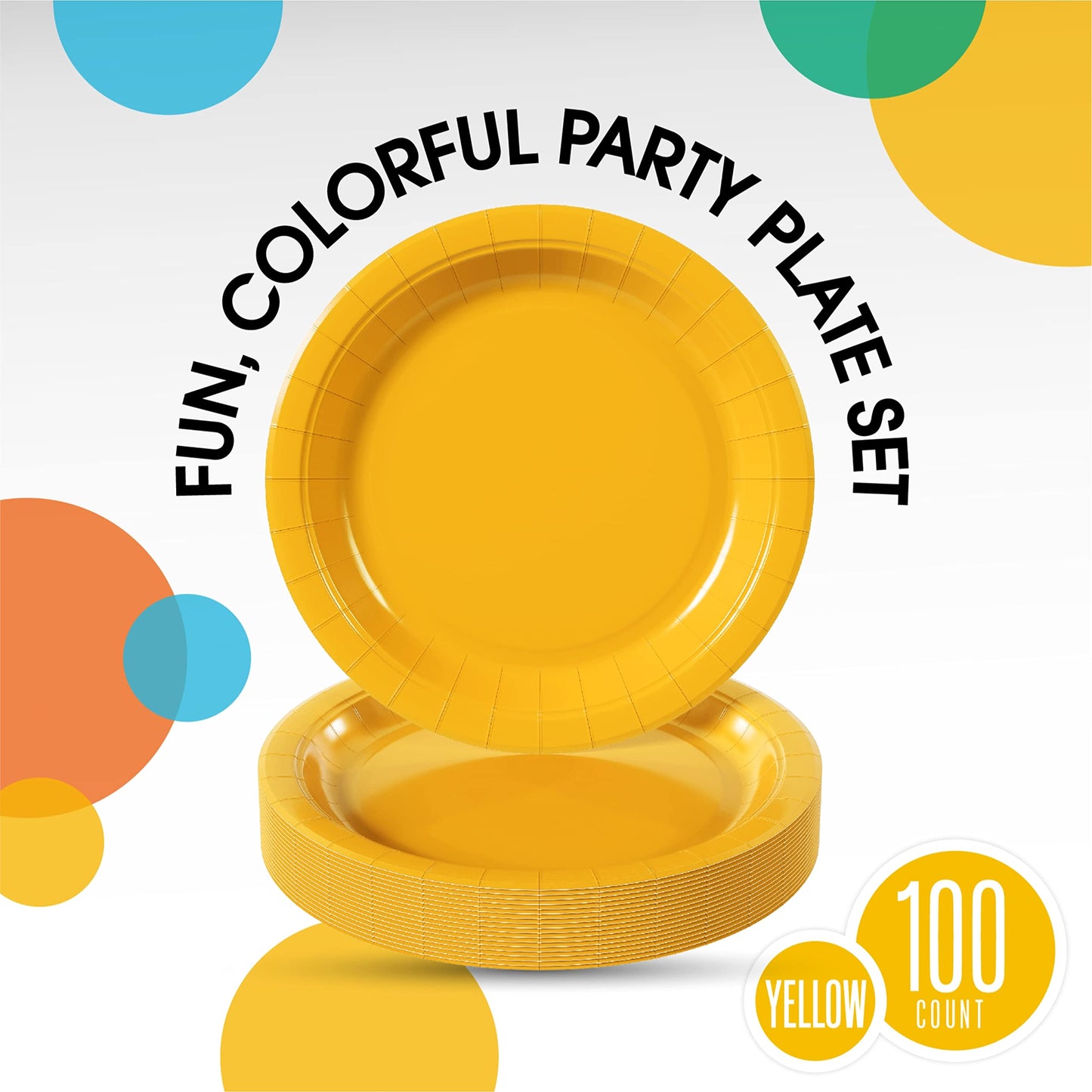 7 In. Yellow Paper Plates - 100 Ct.