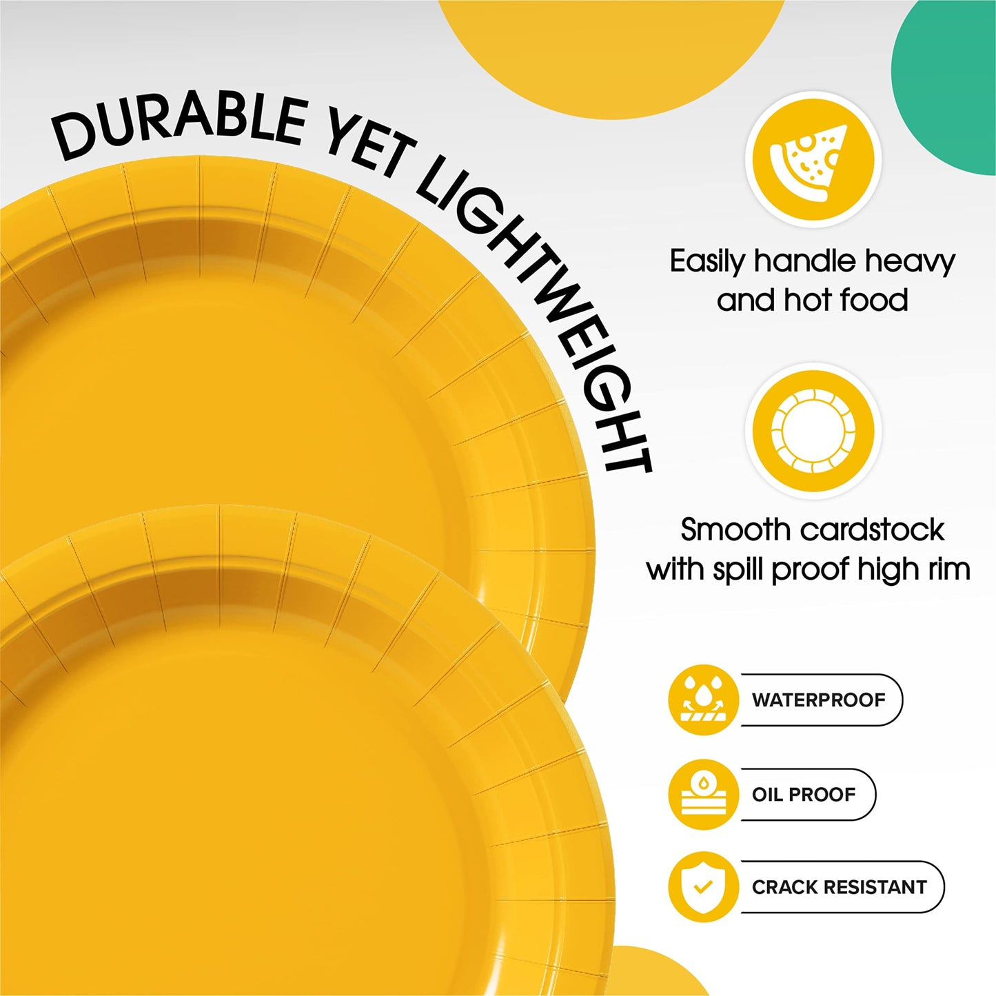 7 In. Yellow Paper Plates - 100 Ct.