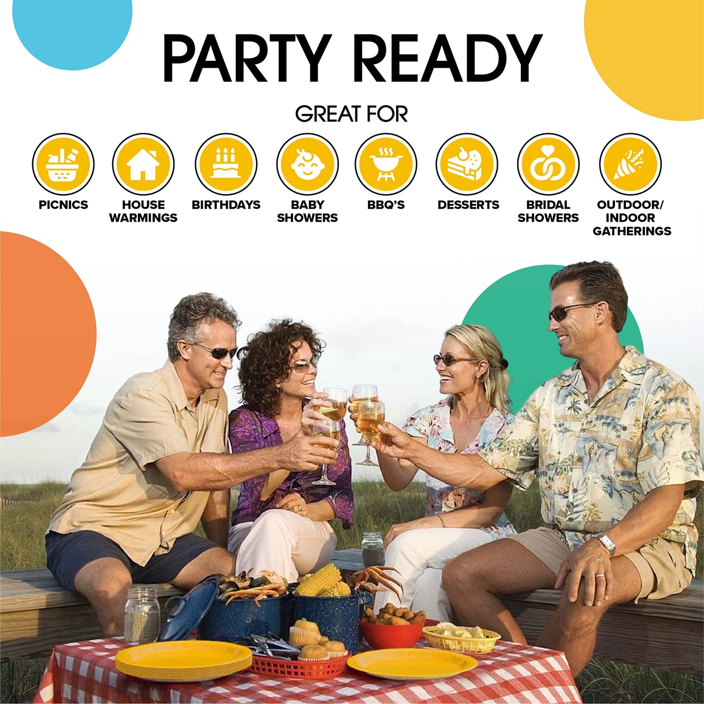 7 In. Yellow Paper Plates - 100 Ct.