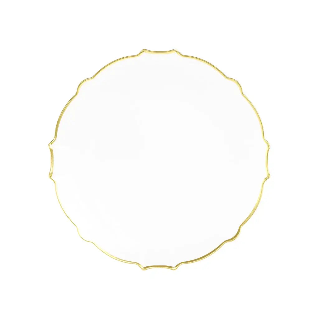 7.5" Clear/Gold Petal Plates 20 Ct.