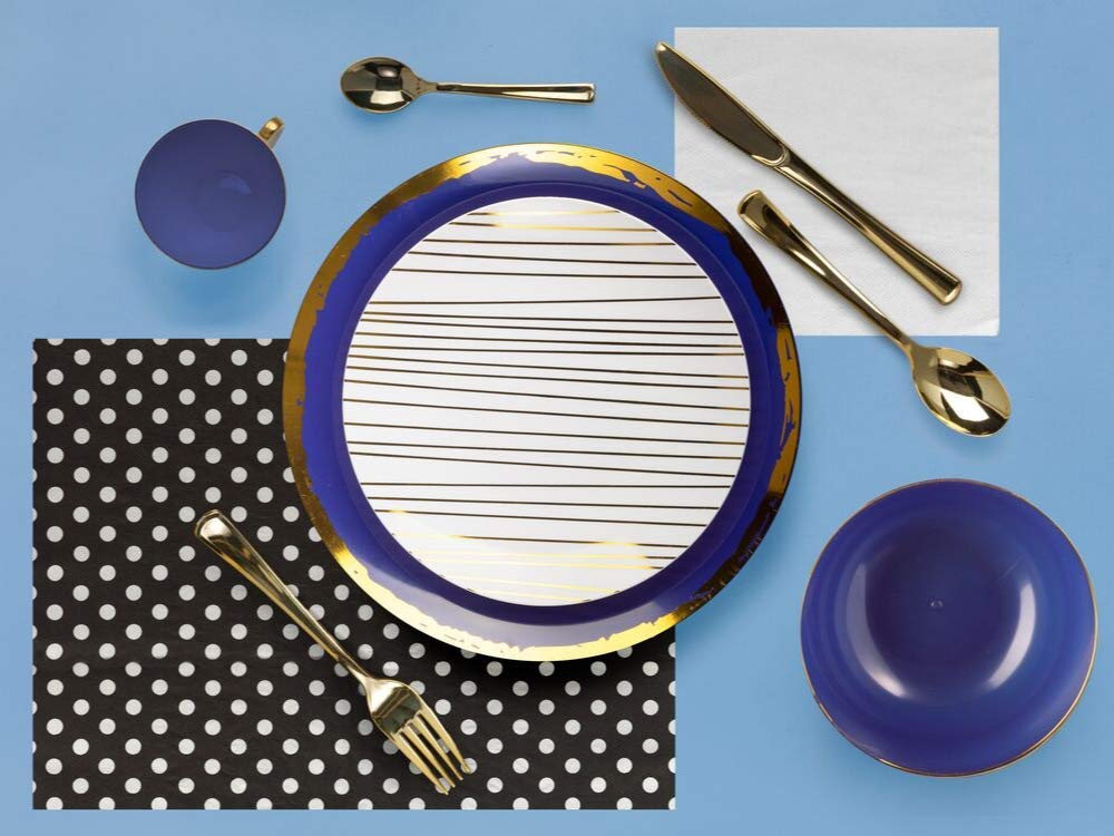 8 In. Glam Design Plastic Plates - 10 Ct.