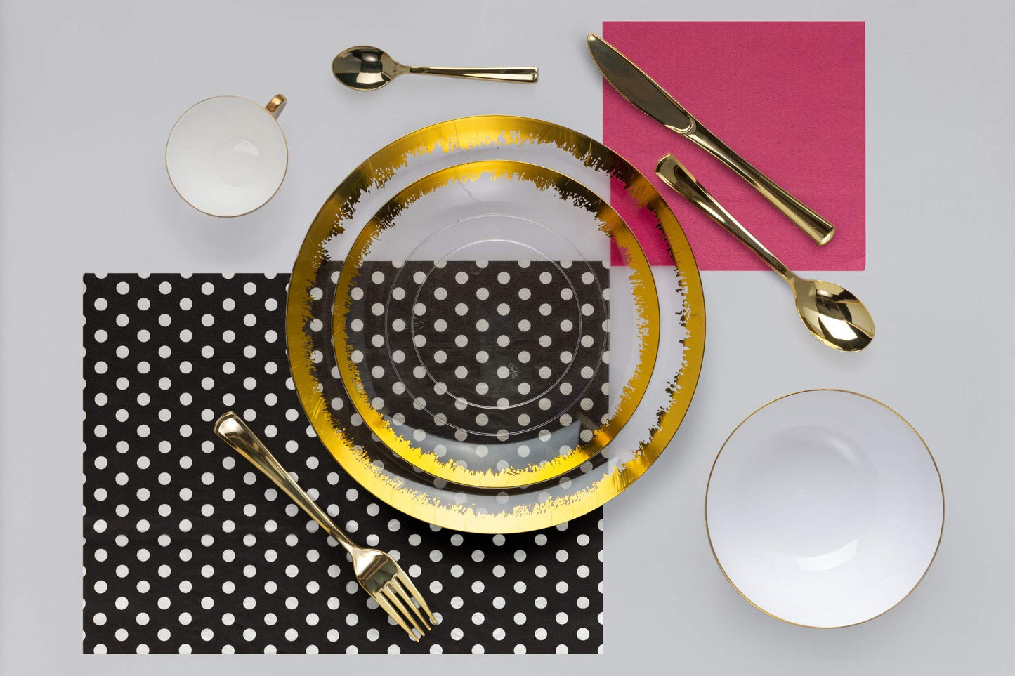 8" Gold Scratched Design Plastic Plates (10)