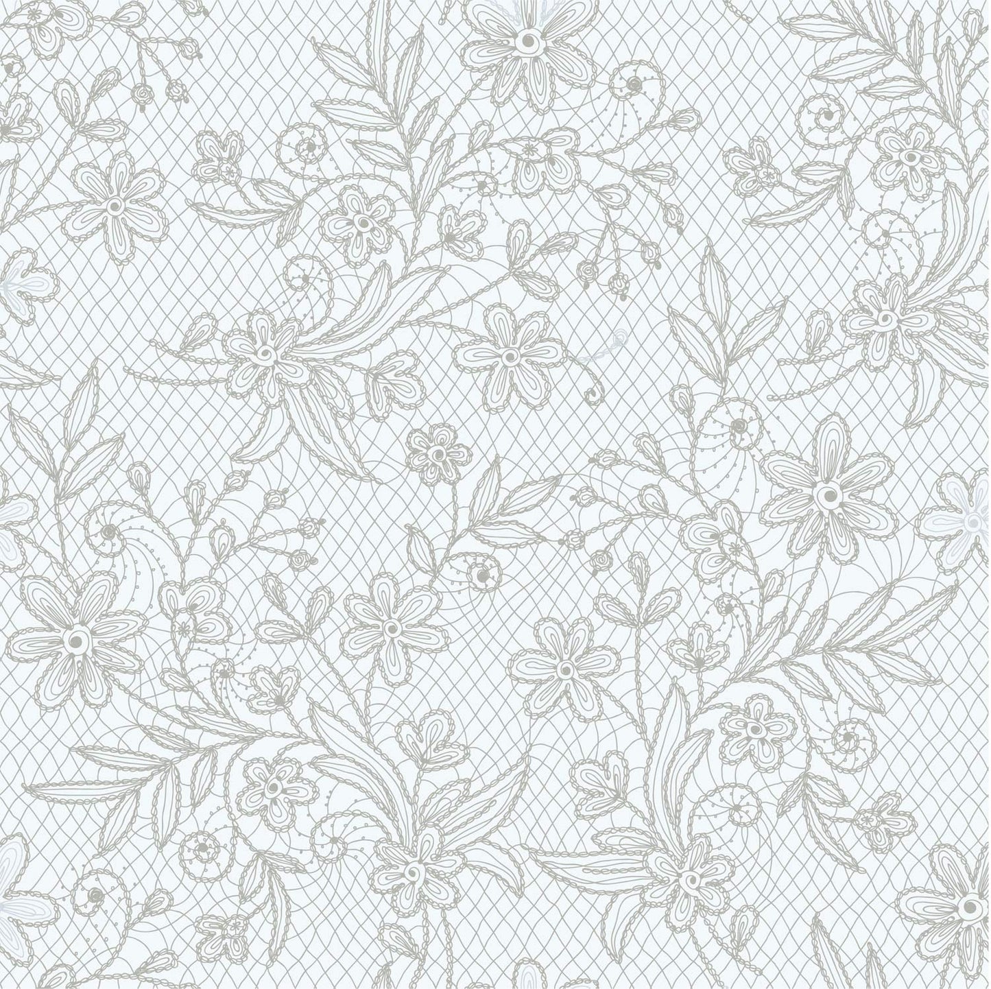 Silver Floral Table Cover