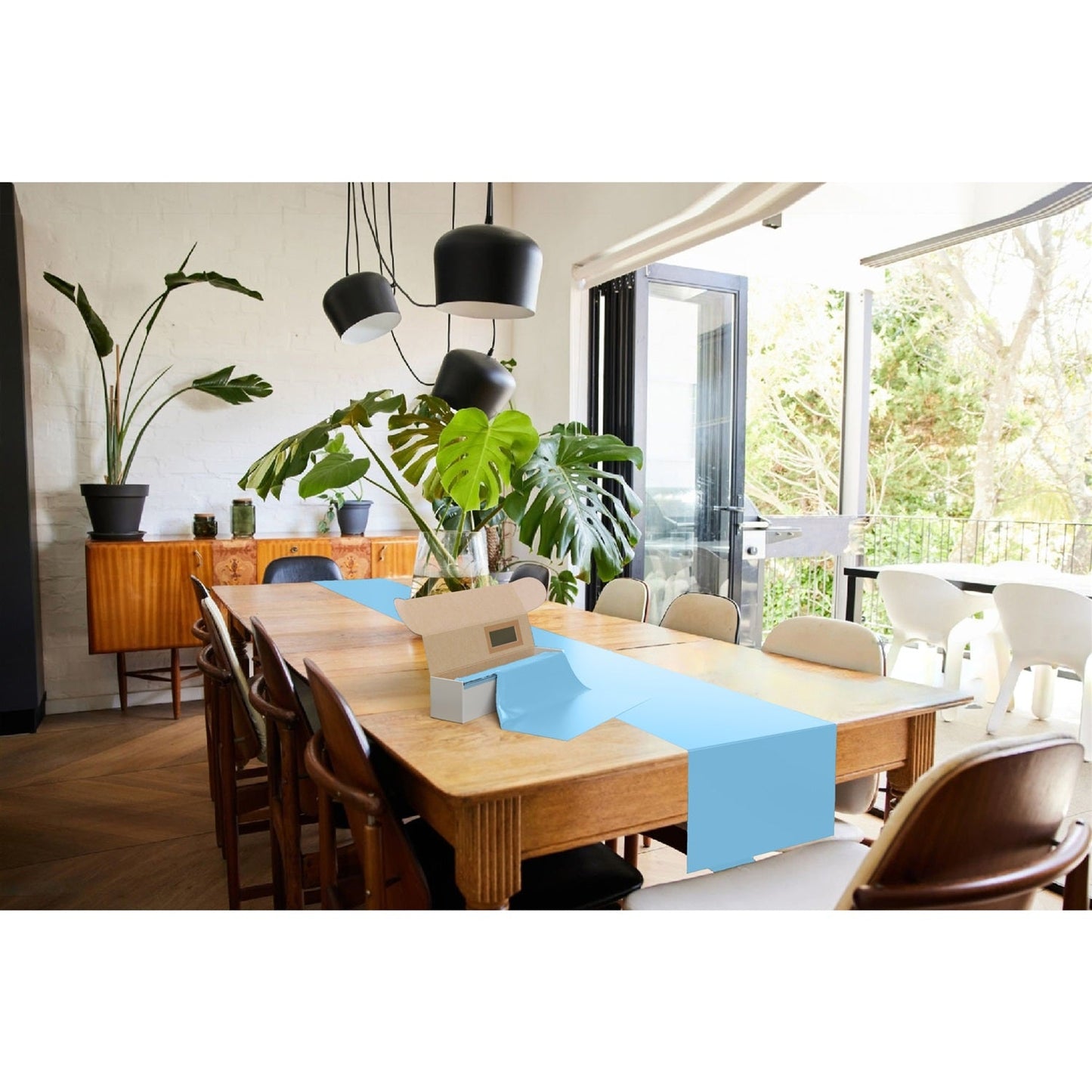 14 In. x 200 Ft. Light Blue Cut To Size Table Runner