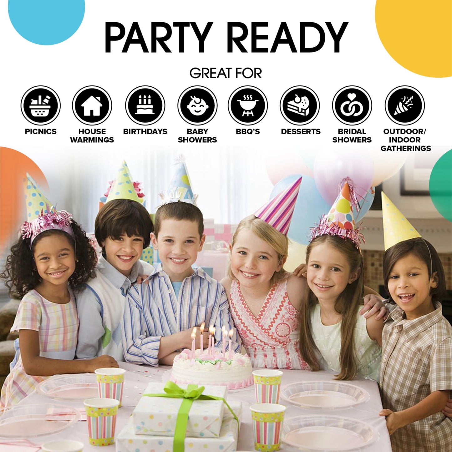 9 In. Clear Plastic Plates - 50 Ct.