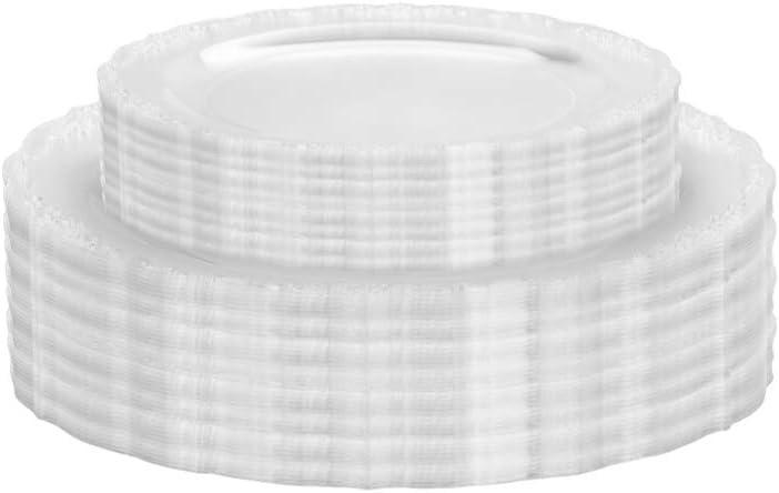 9 In. Clear Victorian Design Plates - 20 Ct.