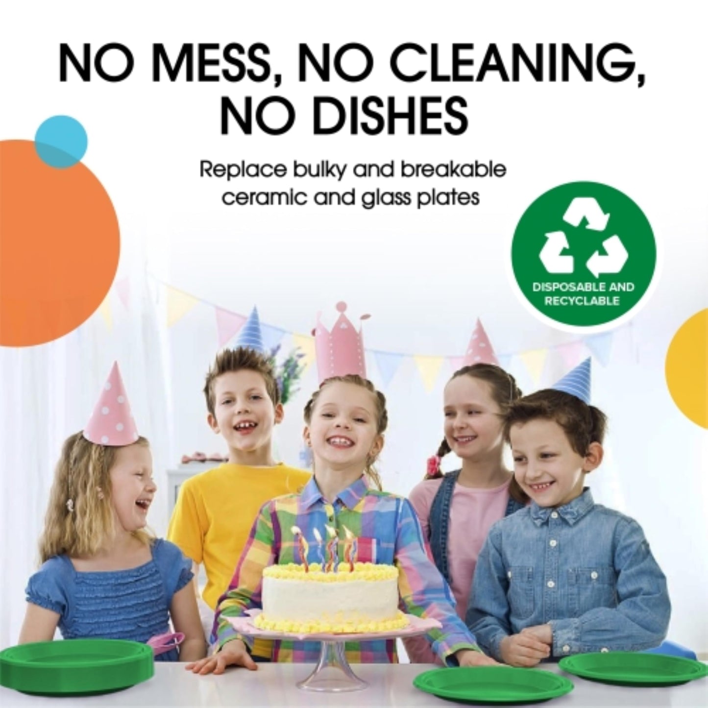 9 In. Emerald Green Plastic Plates - 50 Ct.