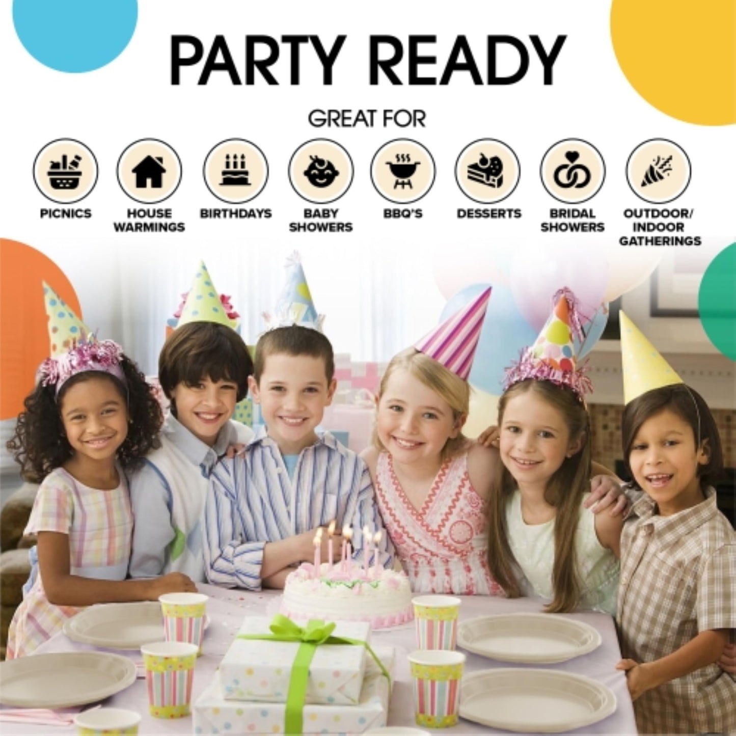 9 In. Ivory Plastic Plates - 50 Ct.