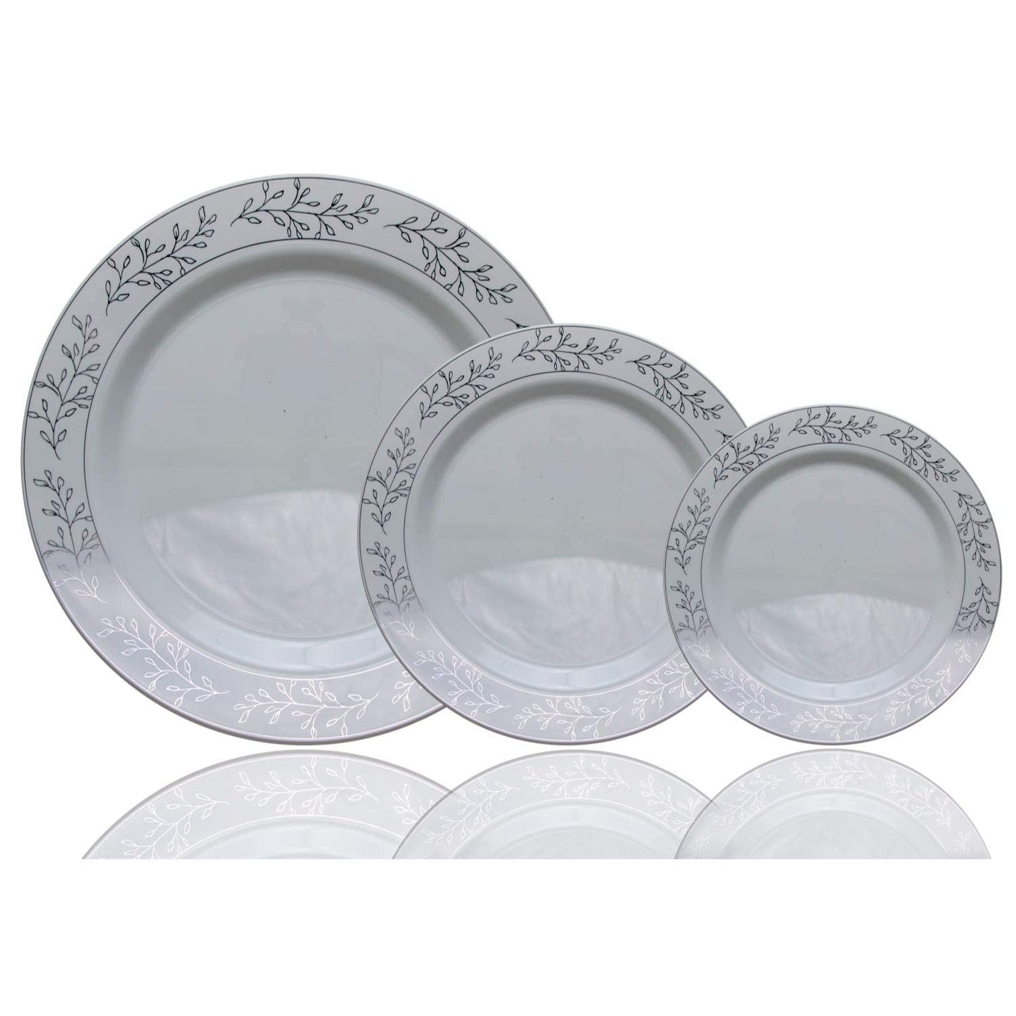 9 In. Silver Leaf Premium Plates - 10 ct.