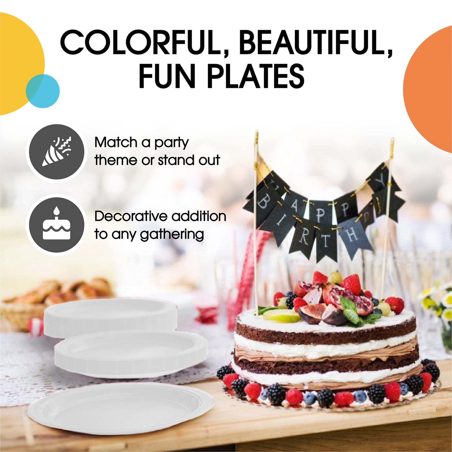 9 In. White Paper Plates - 100 Ct.