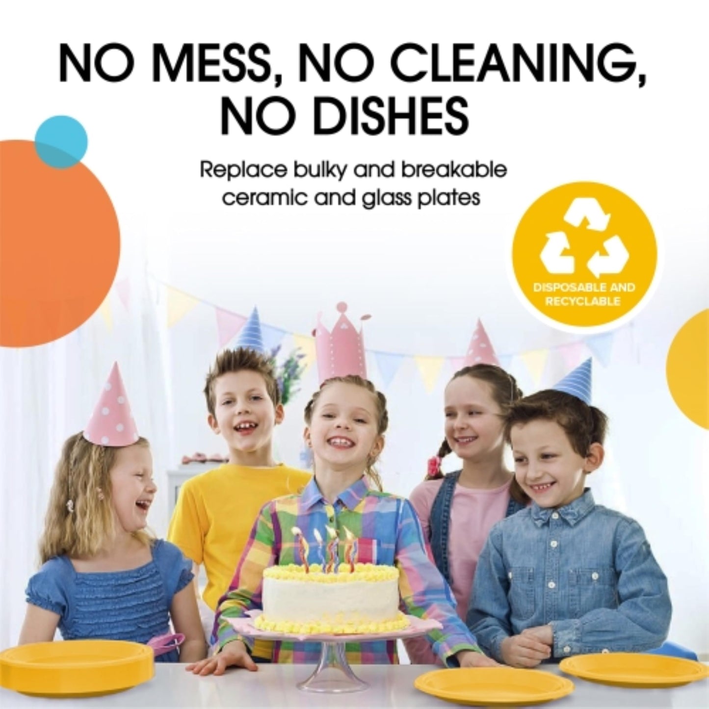 9 In. Yellow Plastic Plates - 50 Ct.