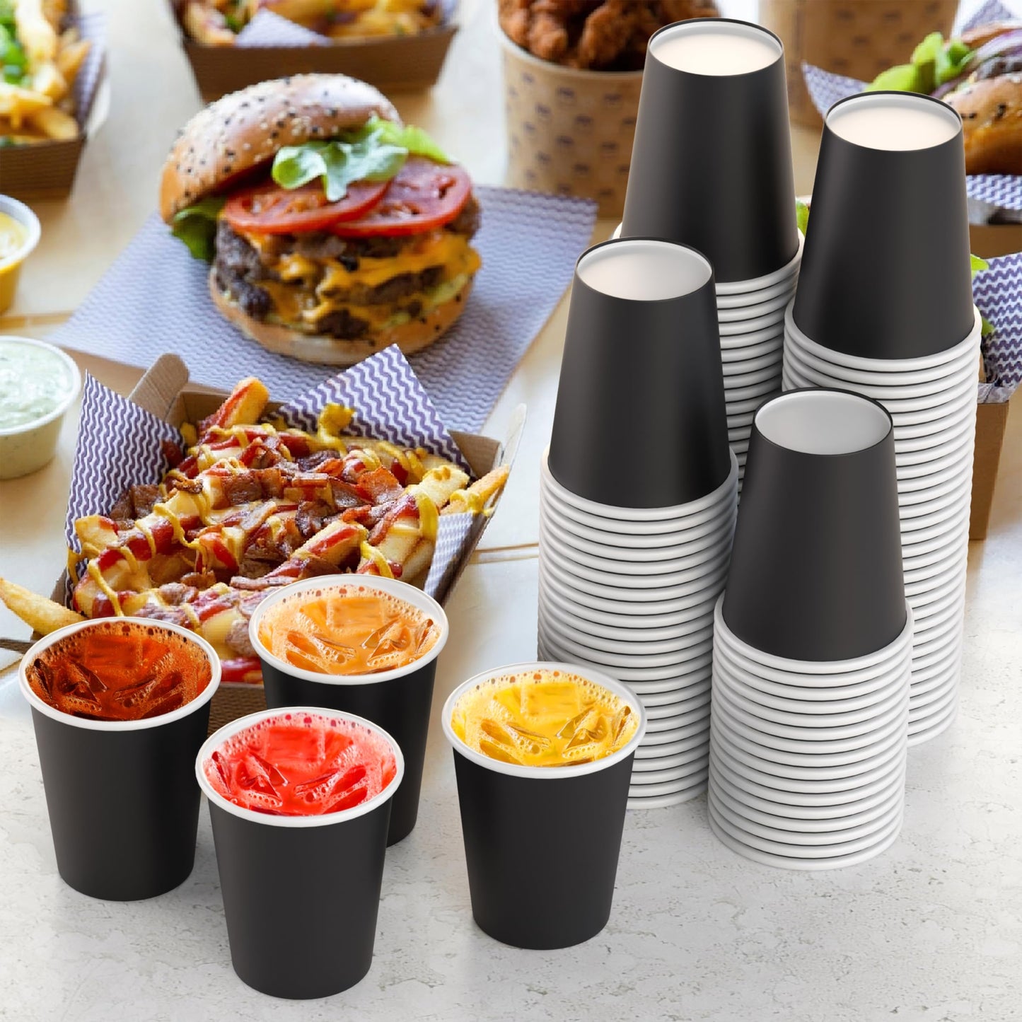 9 oz. Black Paper Cups - 100 Ct.