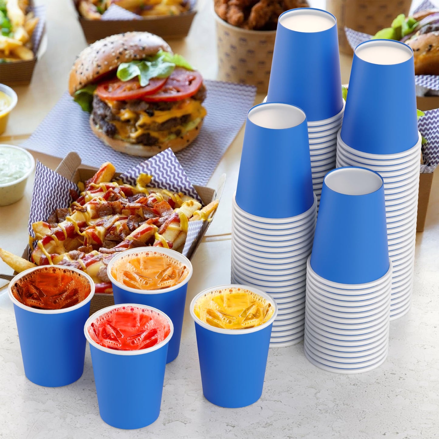 9 oz. Dark Blue Paper Cups - 100 Ct.