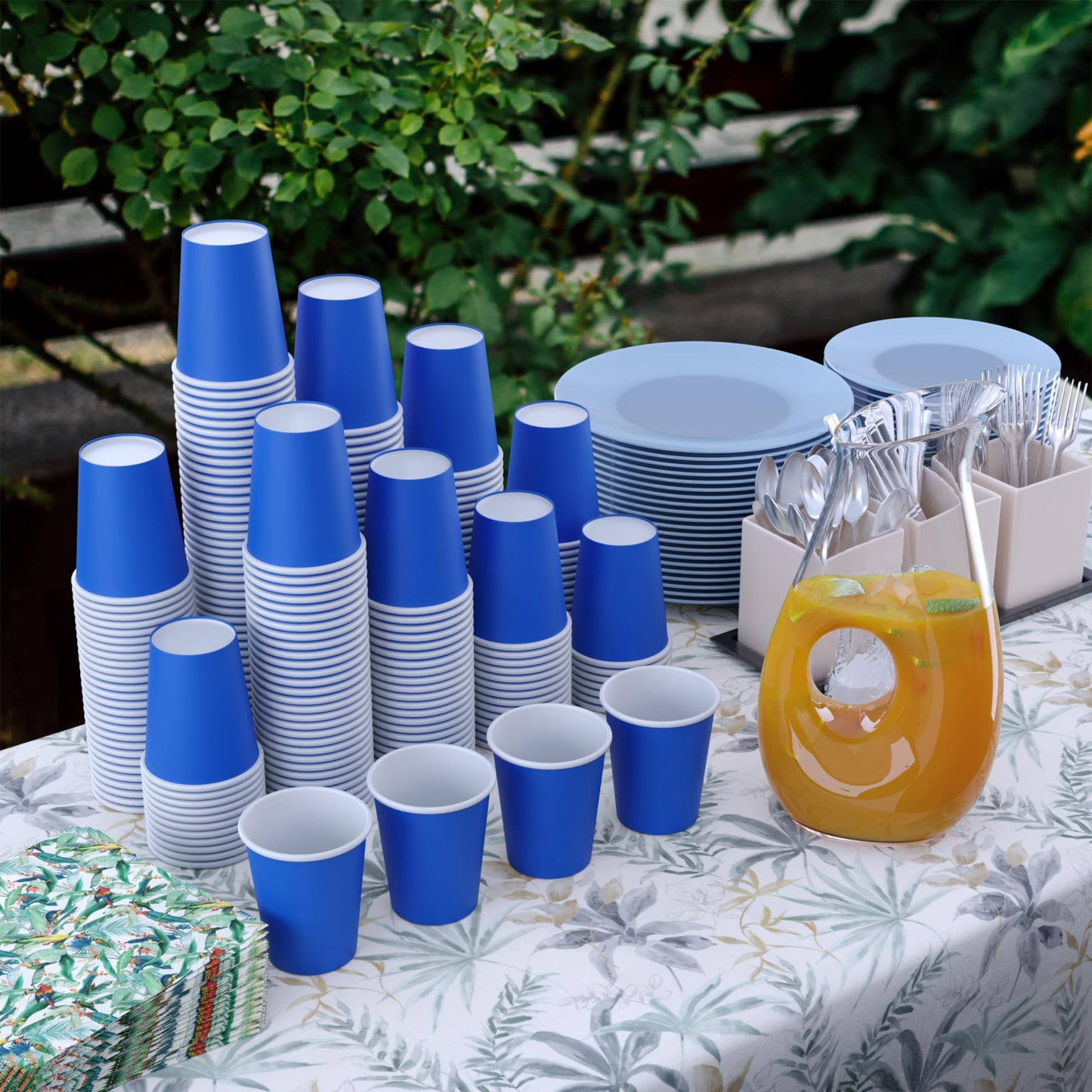 9 oz. Dark Blue Paper Cups - 100 Ct.