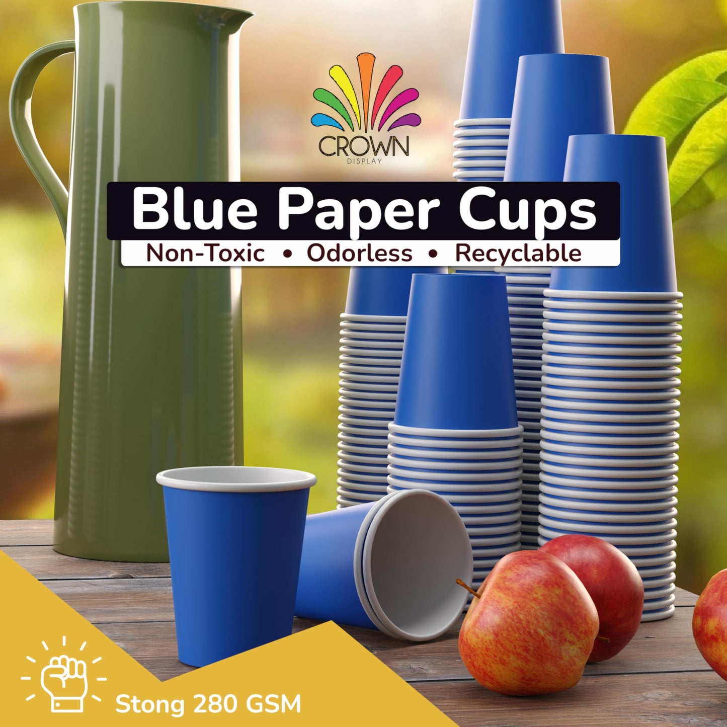 9 oz. Dark Blue Paper Cups - 100 Ct.