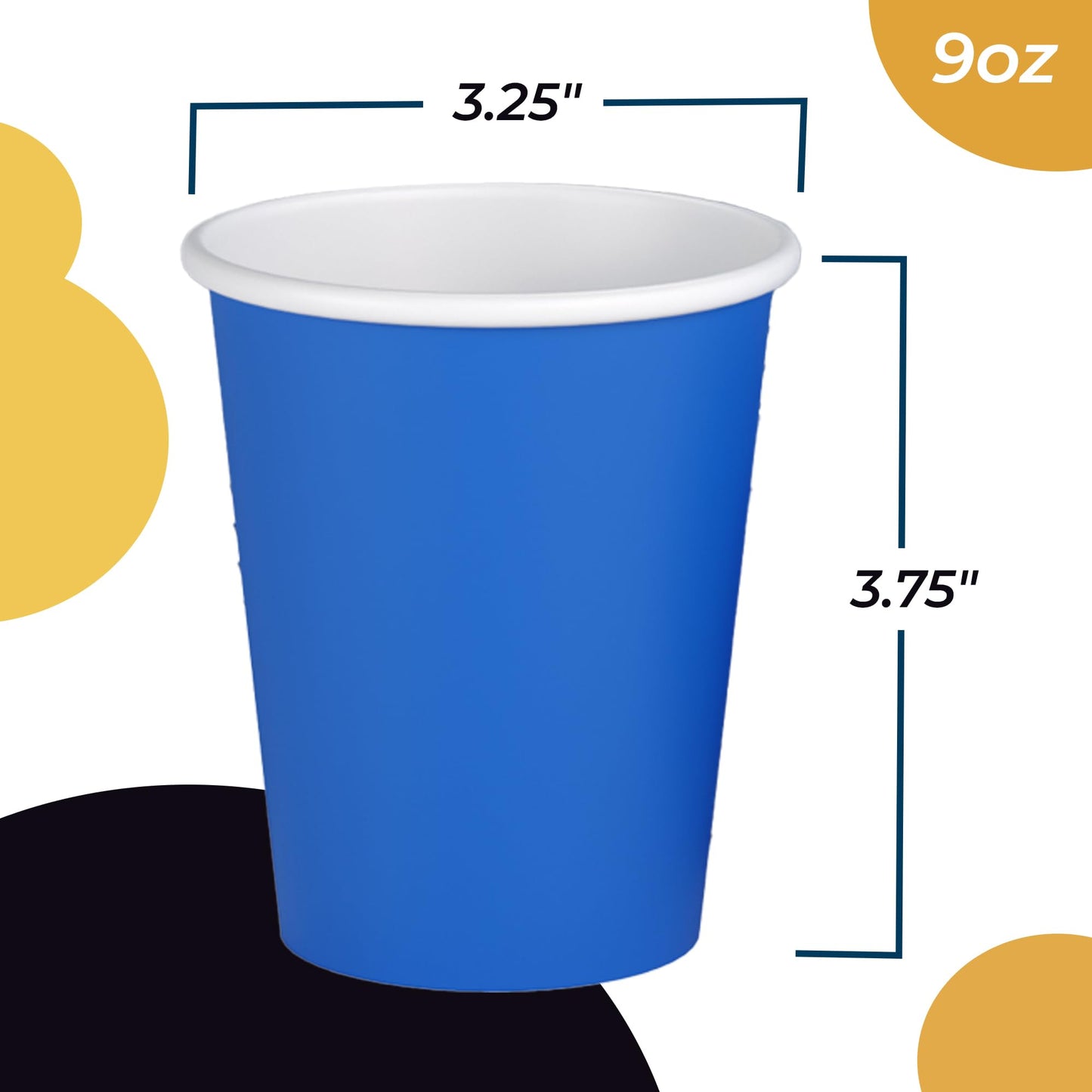 9 oz. Dark Blue Paper Cups - 100 Ct.
