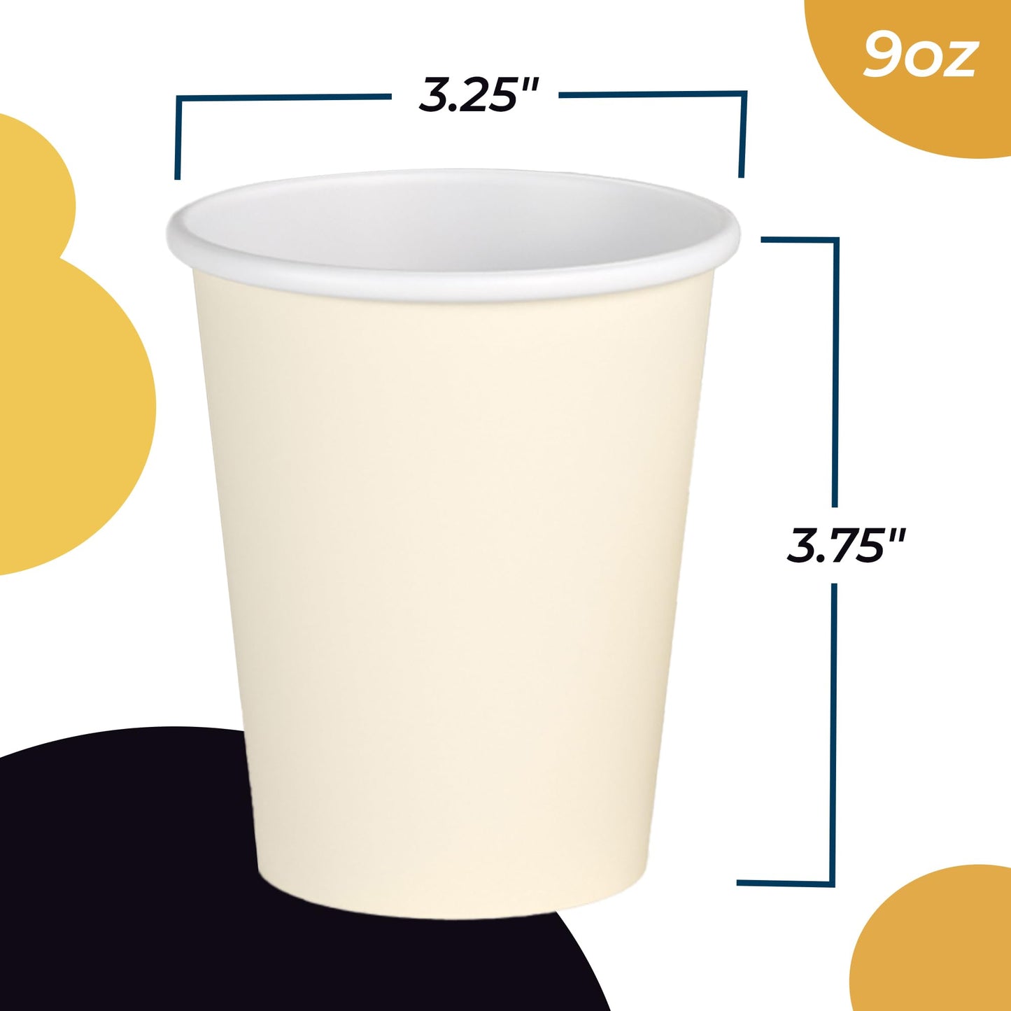 9 oz. Ivory Paper Cups - 100 Ct.