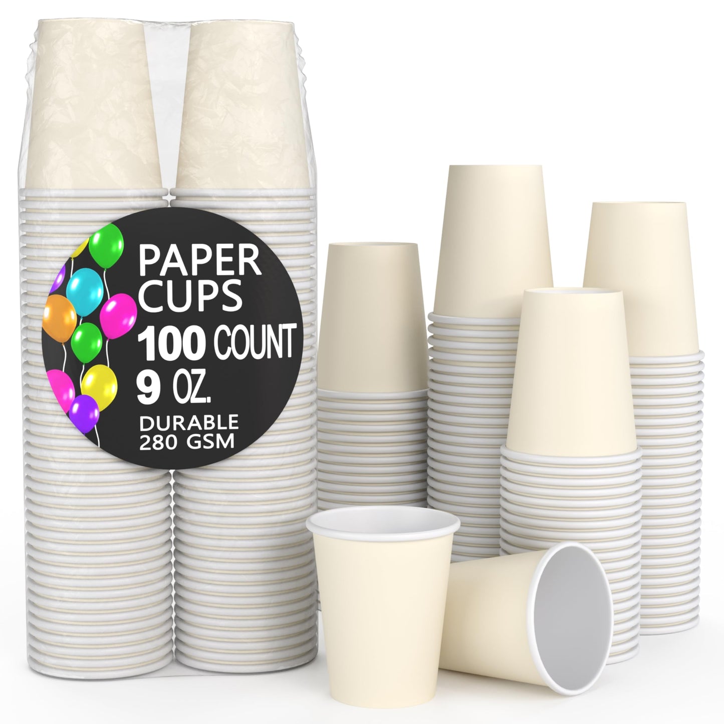 9 oz. Ivory Paper Cups - 100 Ct.