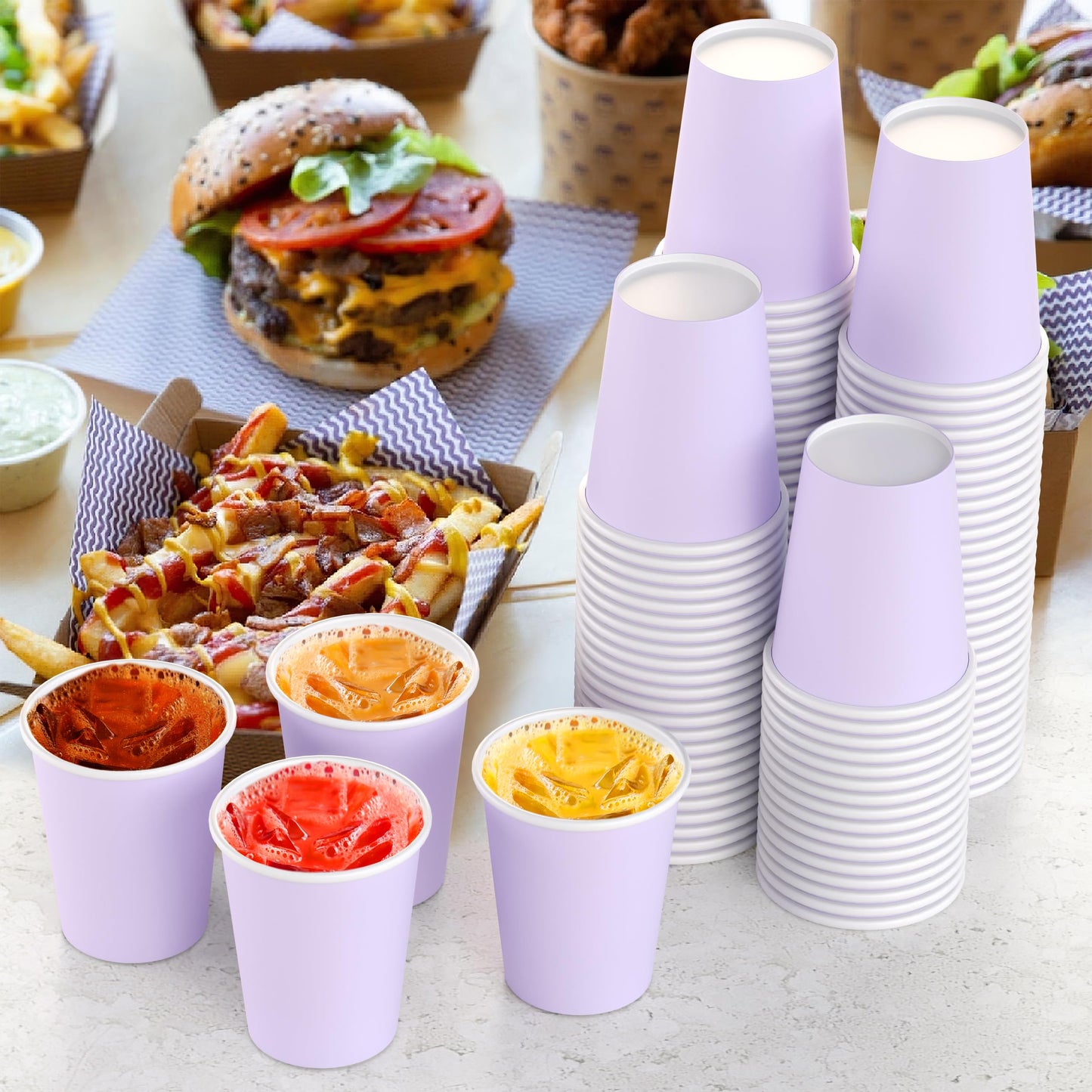 9 oz. Lavender Paper Cups - 100 Ct.