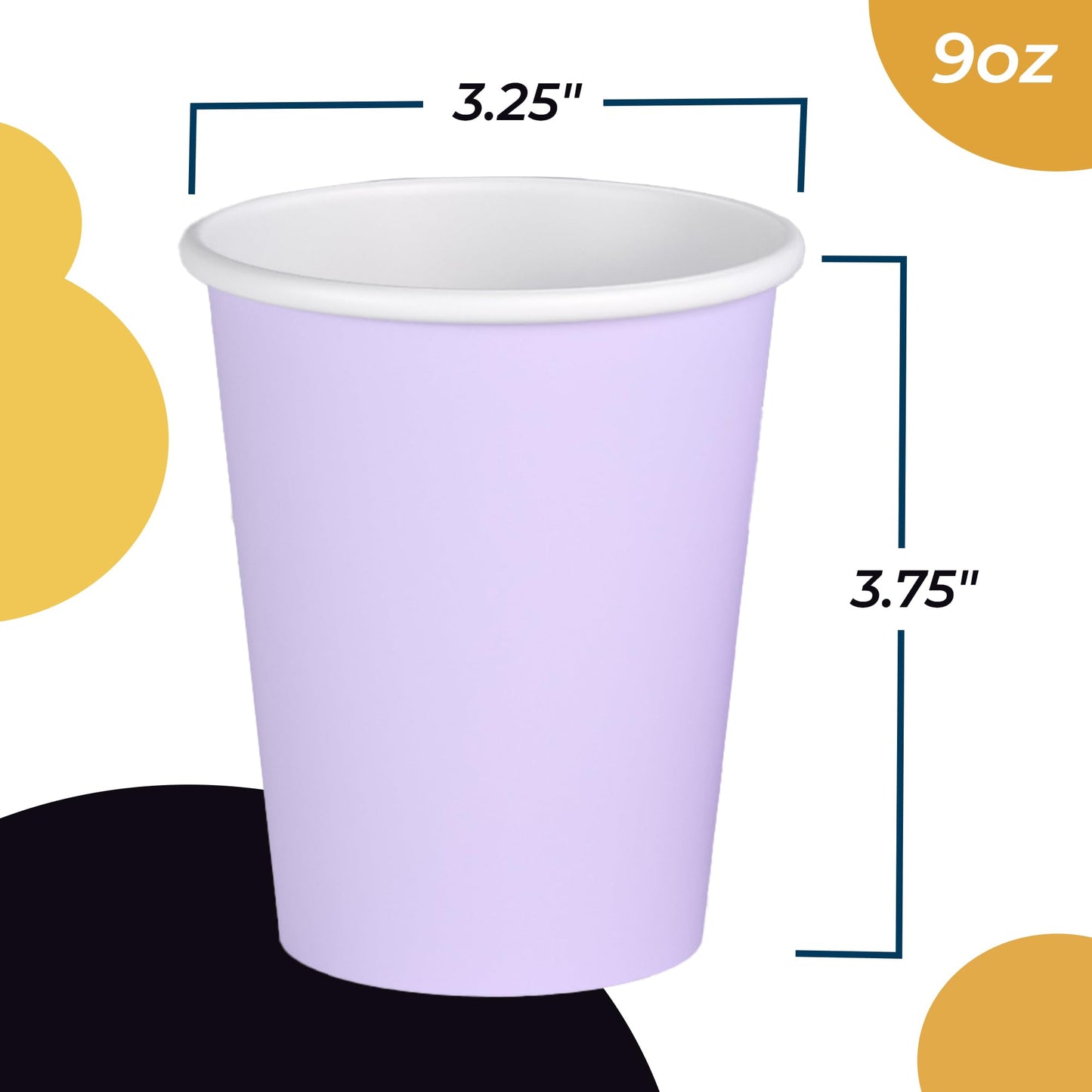 9 oz. Lavender Paper Cups - 100 Ct.