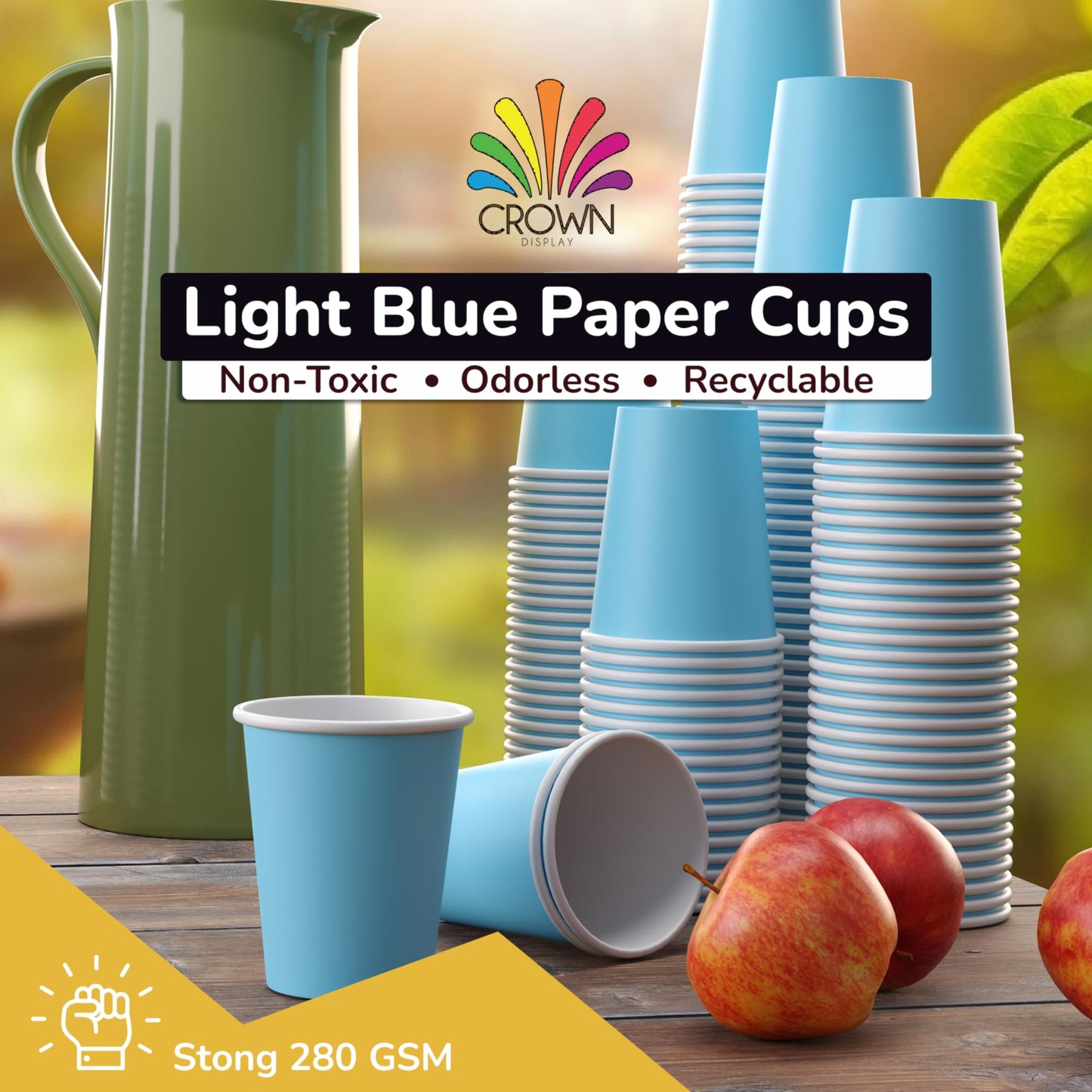 9 oz. Light Blue Paper Cups - 100 Ct.