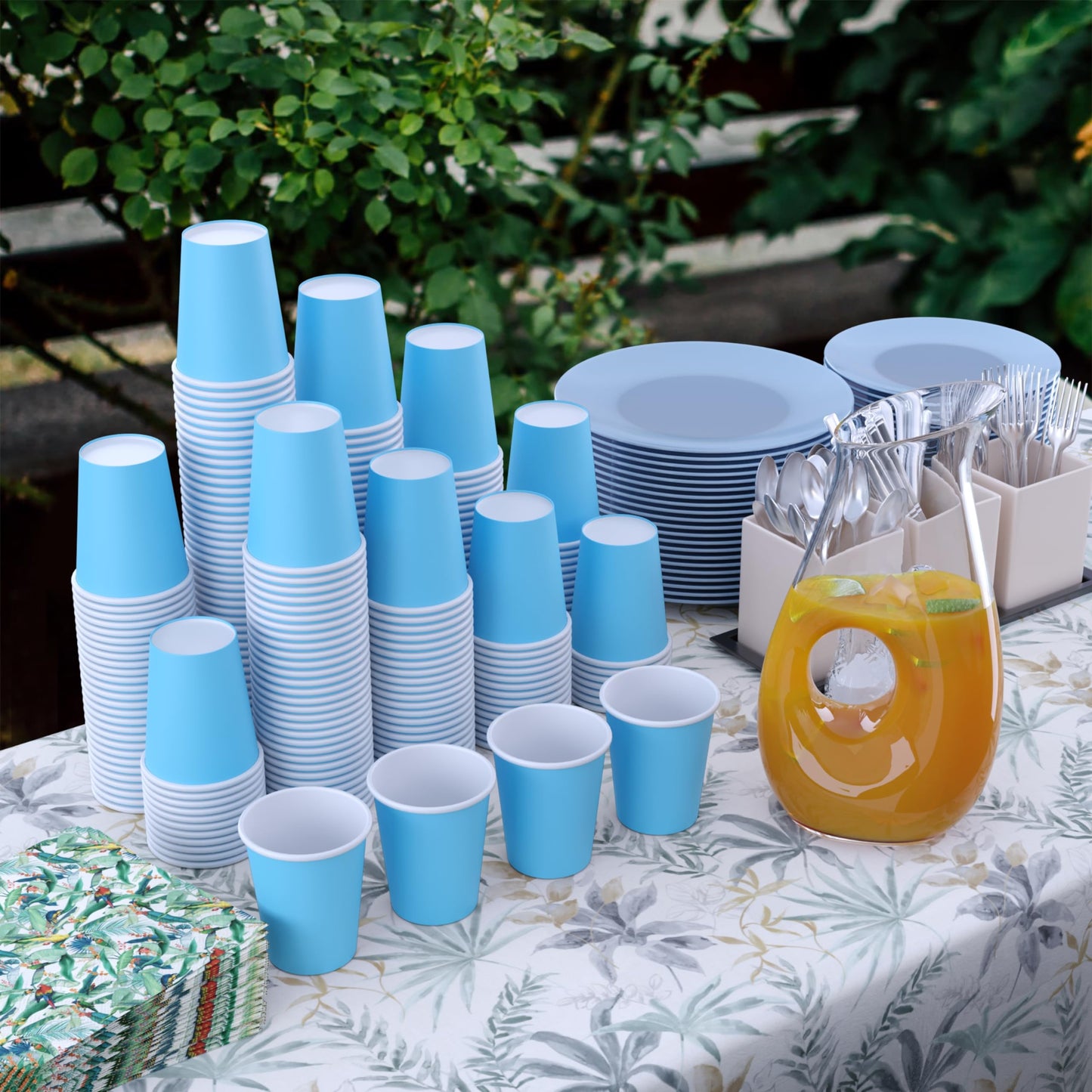 9 oz. Light Blue Paper Cups - 100 Ct.