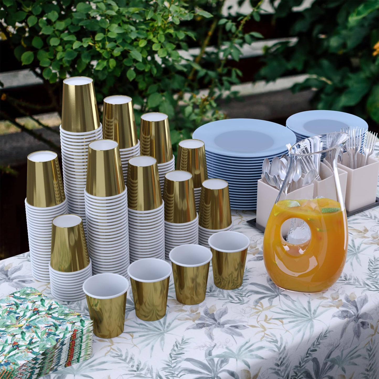 9 oz. Metallic Gold Paper Cups - 100 Ct.