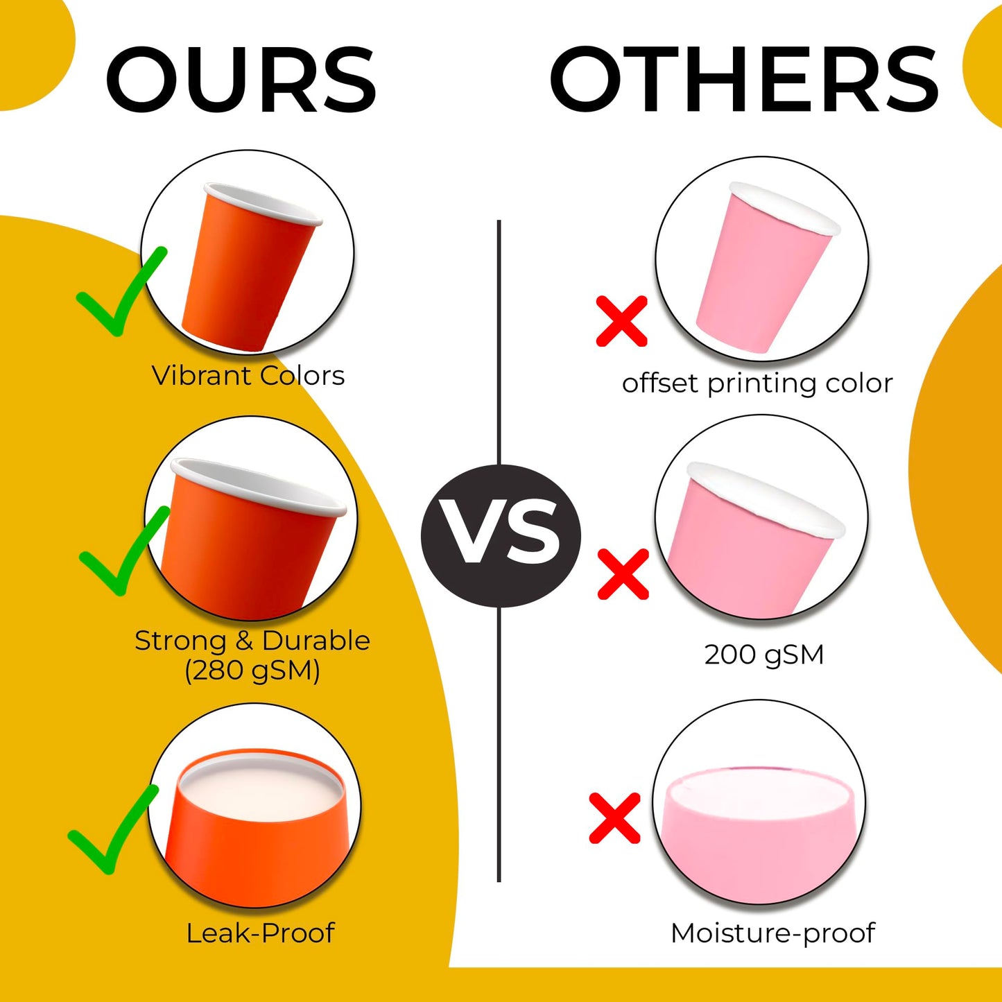 9 oz. Orange Paper Cups - 100 Ct.