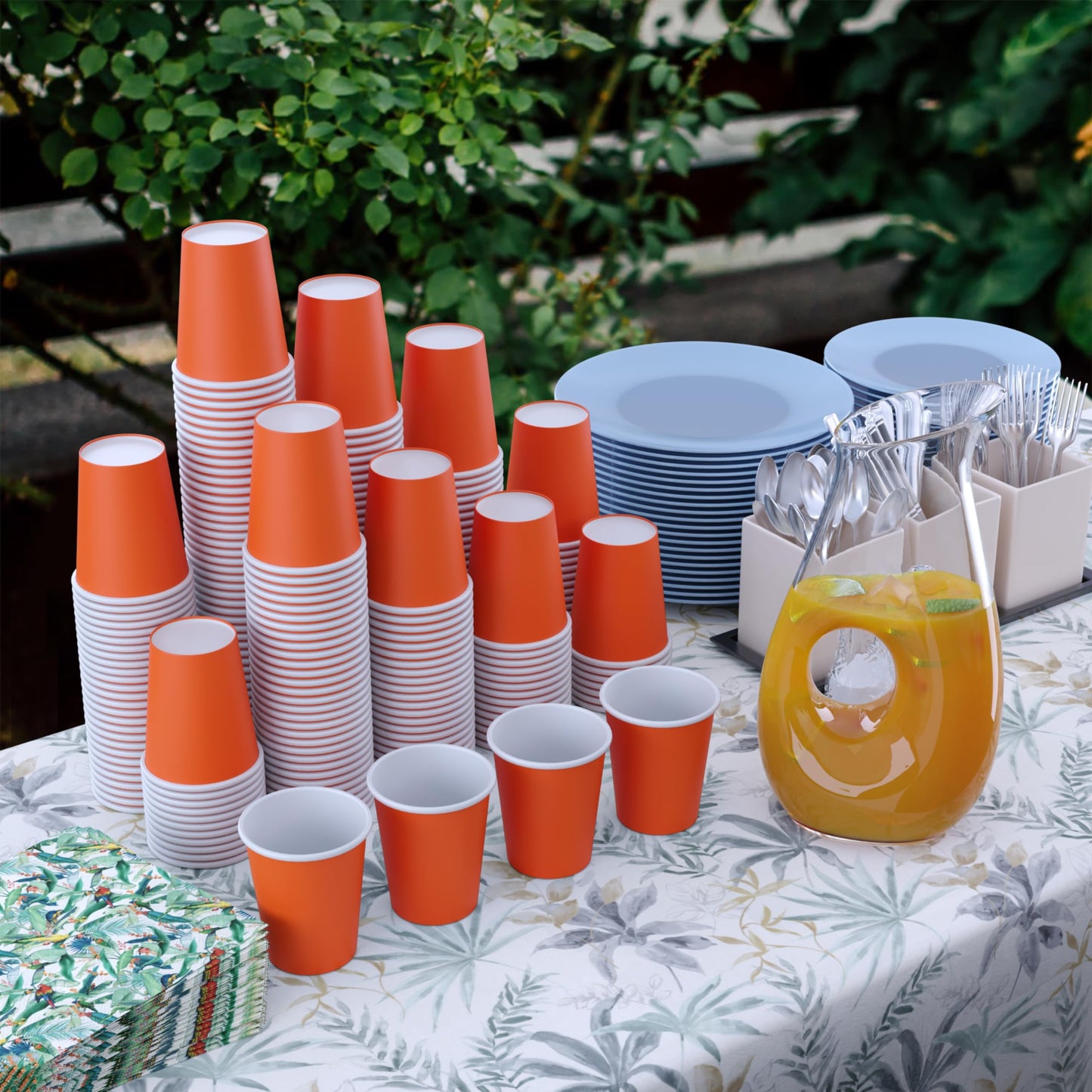 9 oz. Orange Paper Cups - 100 Ct.