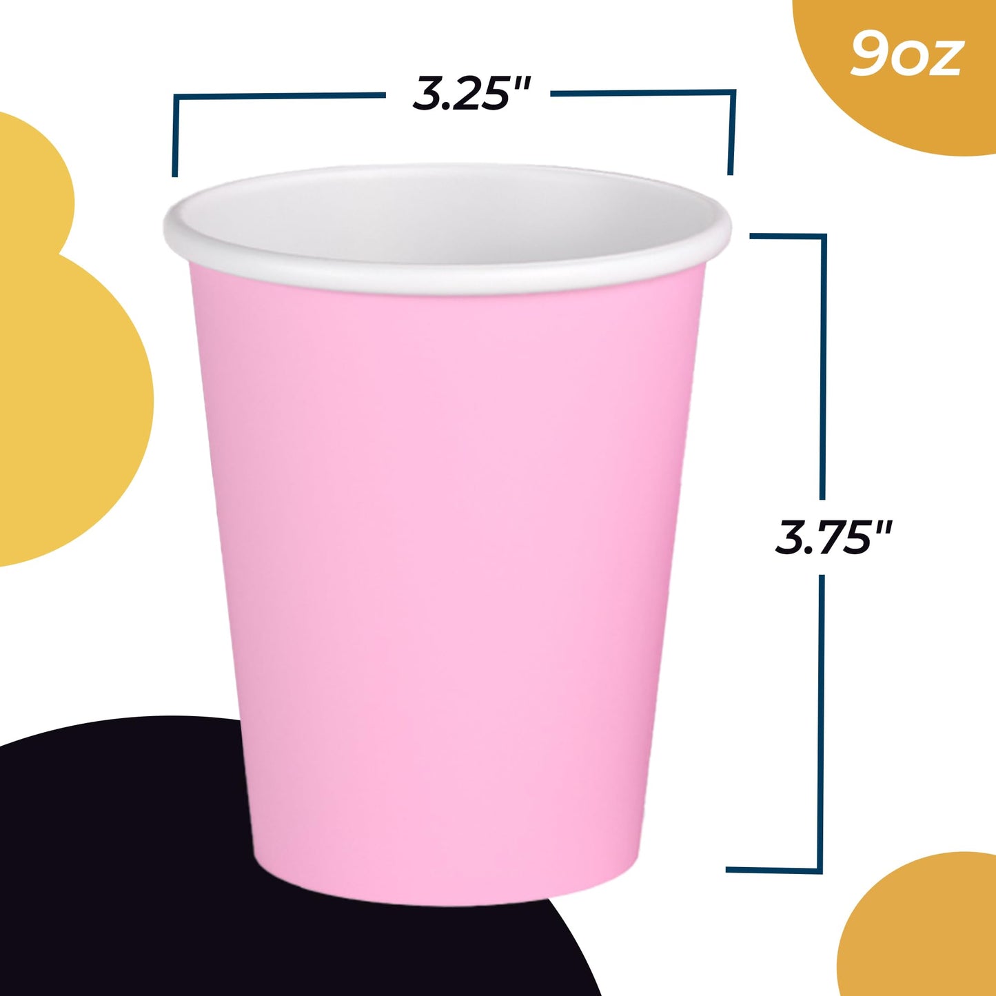 9 oz. Pink Paper Cups - 100 Ct.