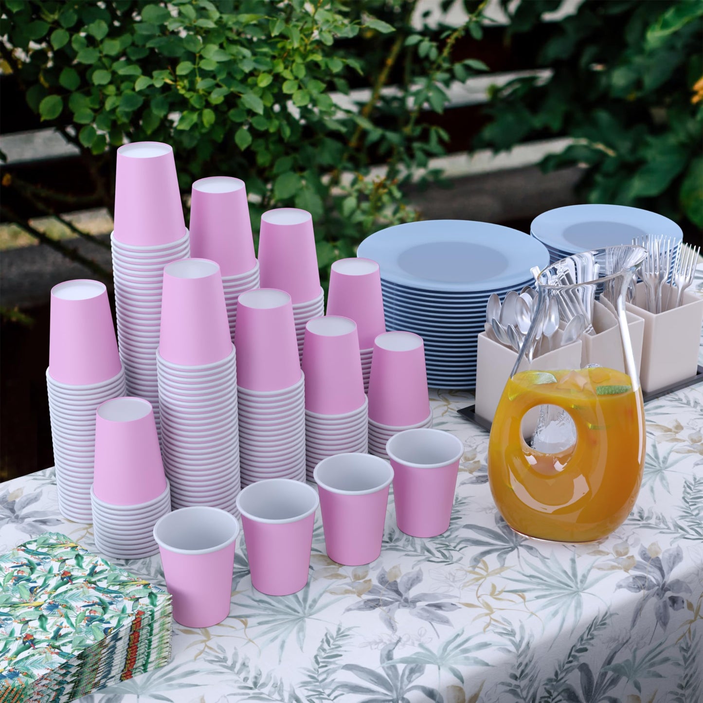 9 oz. Pink Paper Cups - 100 Ct.