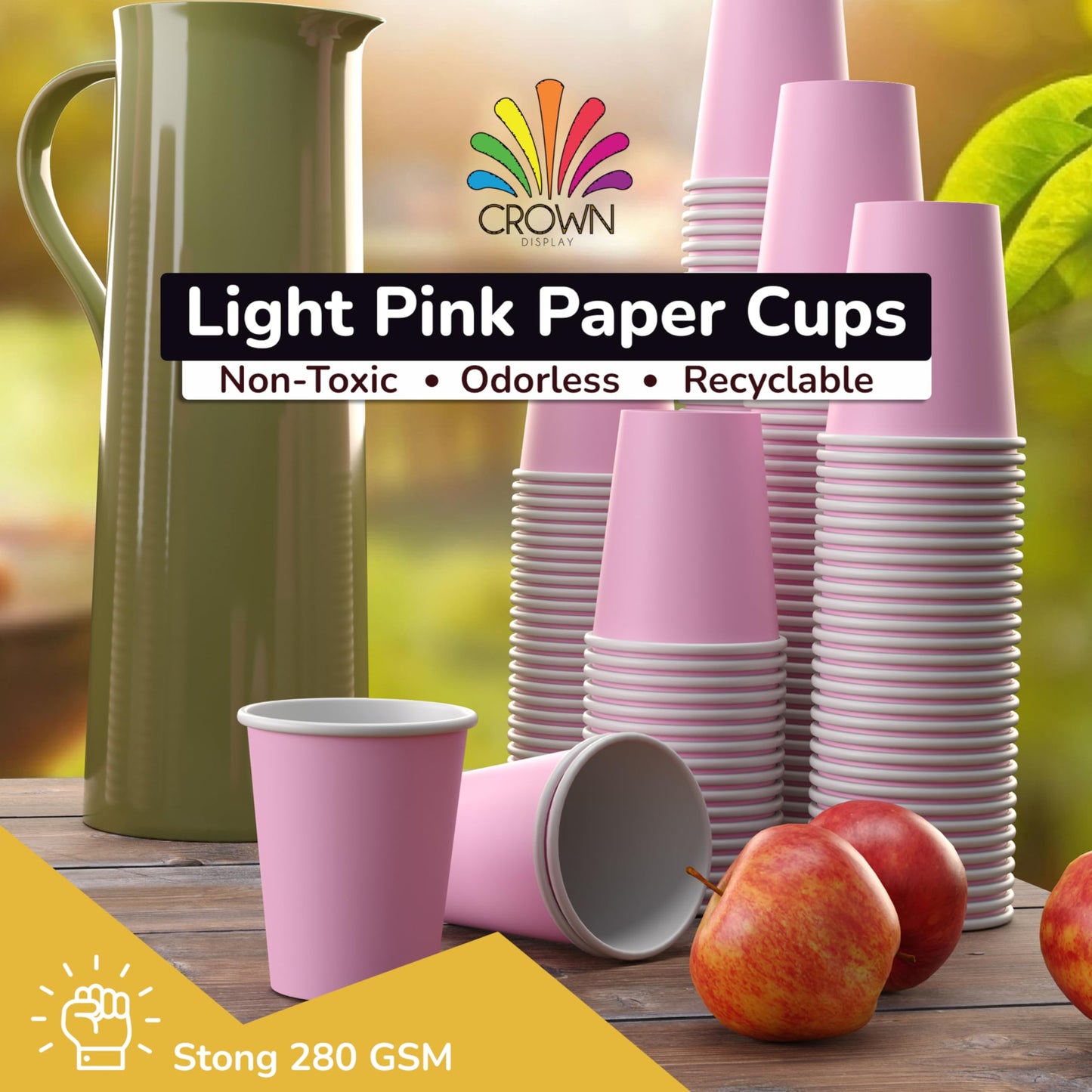 9 oz. Pink Paper Cups - 100 Ct.