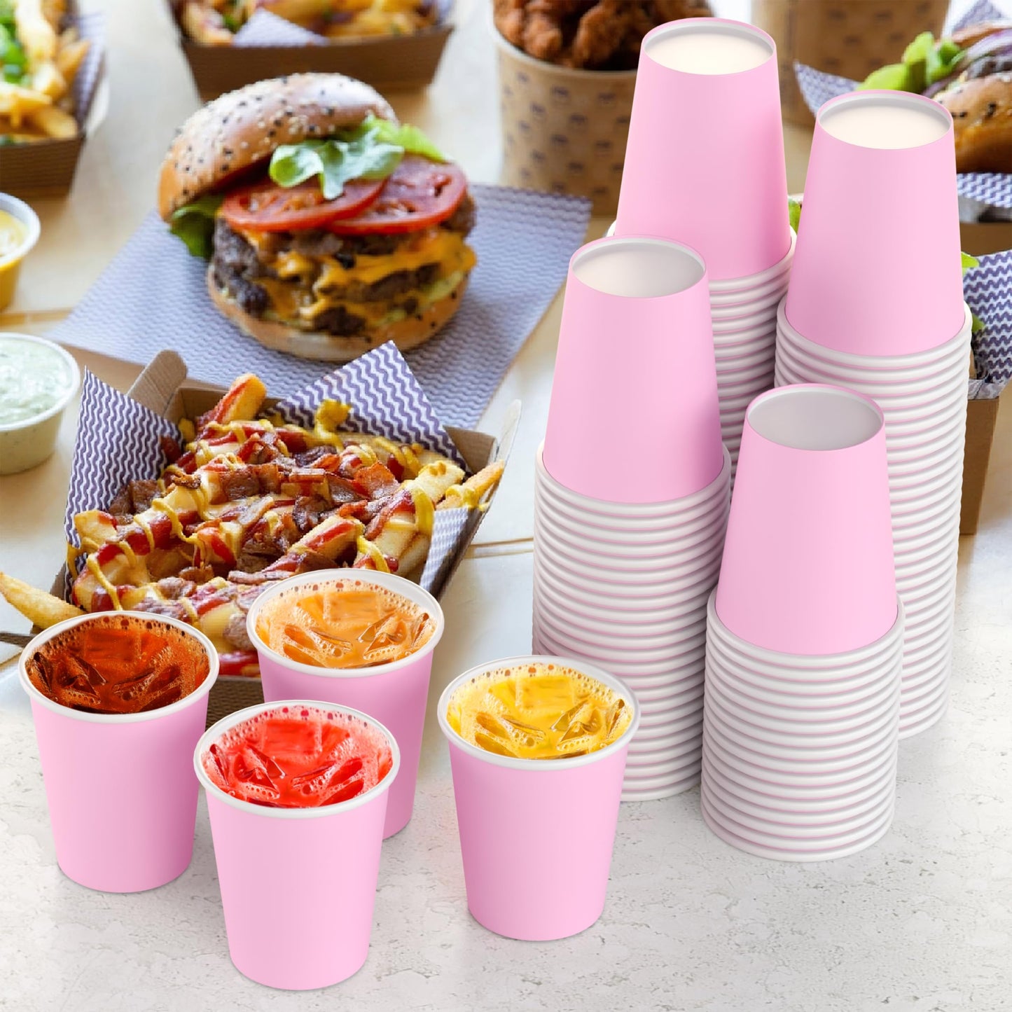 9 oz. Pink Paper Cups - 100 Ct.